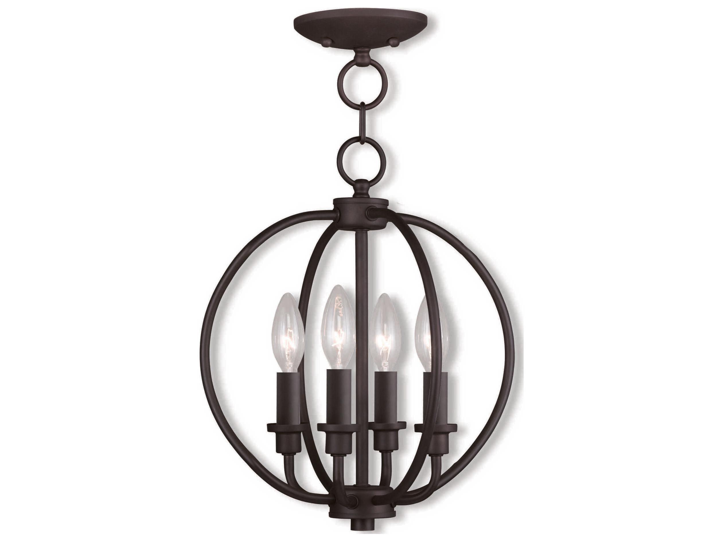 Livex Lighting Milania 4-Light Bronze Candelabra Lantern Chandelier