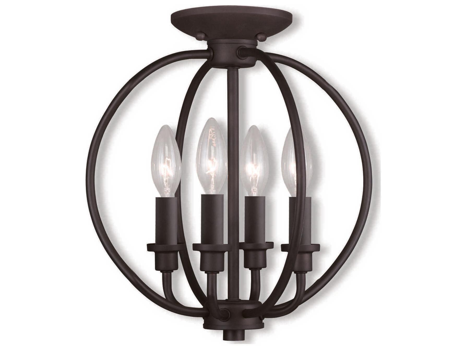 Livex Lighting Milania 4-Light Bronze Candelabra Lantern Chandelier