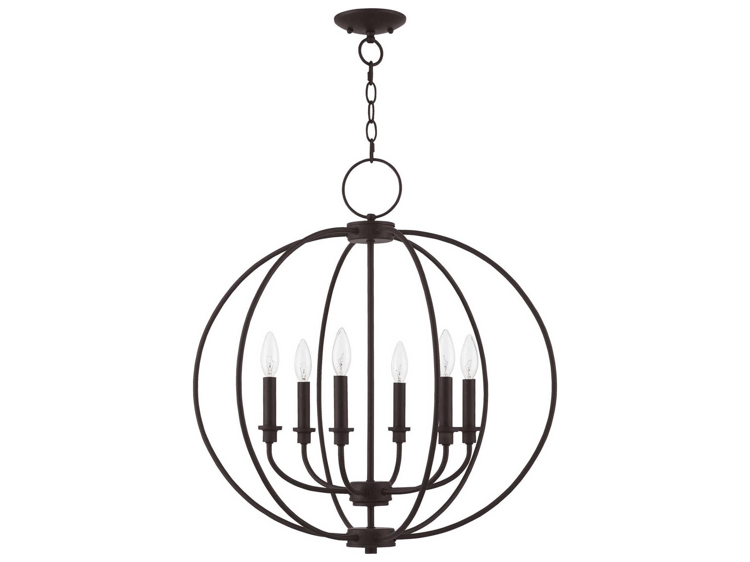 Livex Lighting Milania 6-Light Bronze Candelabra Chandelier