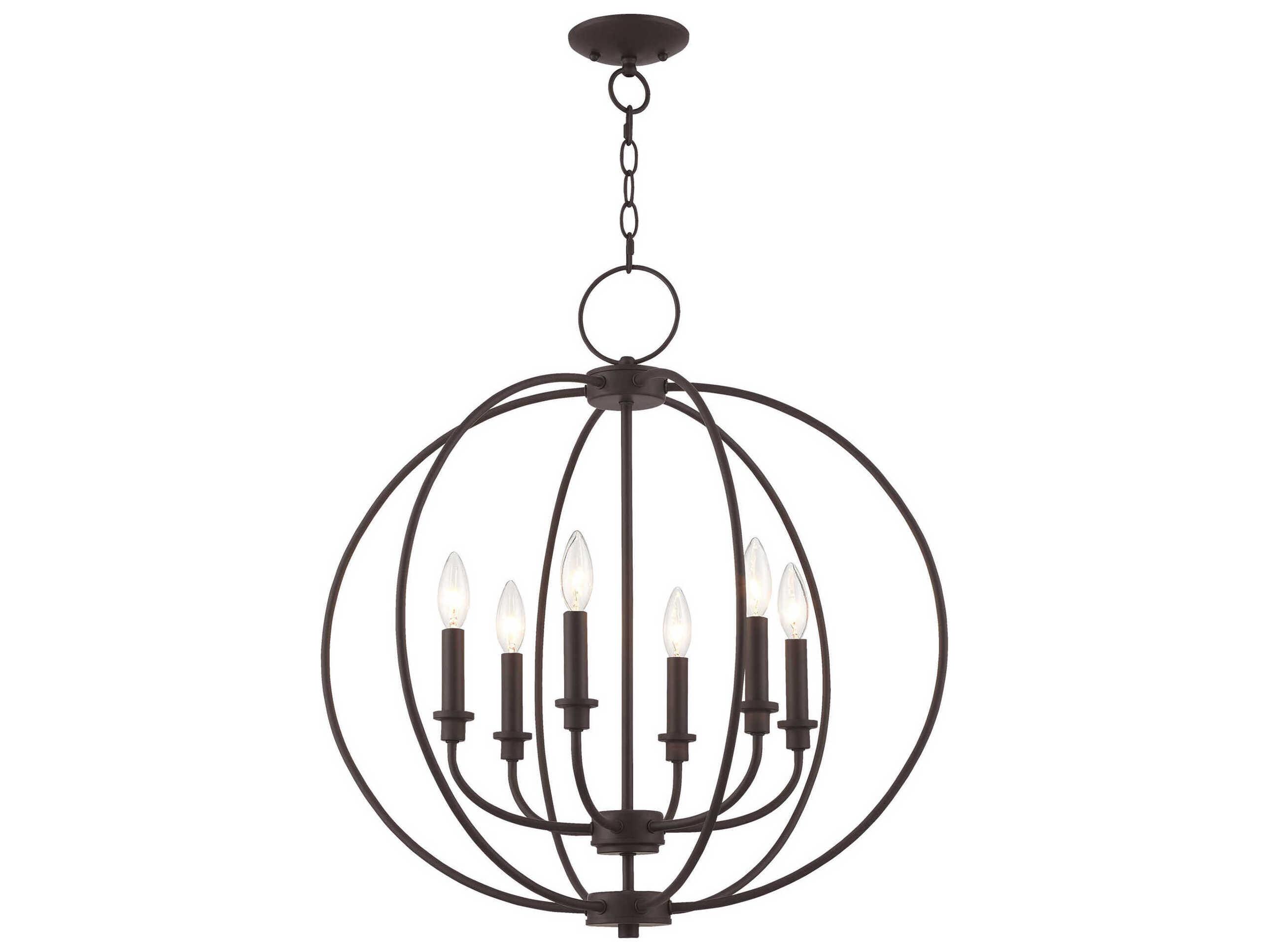 Livex Lighting Milania 6-Light Bronze Candelabra Chandelier