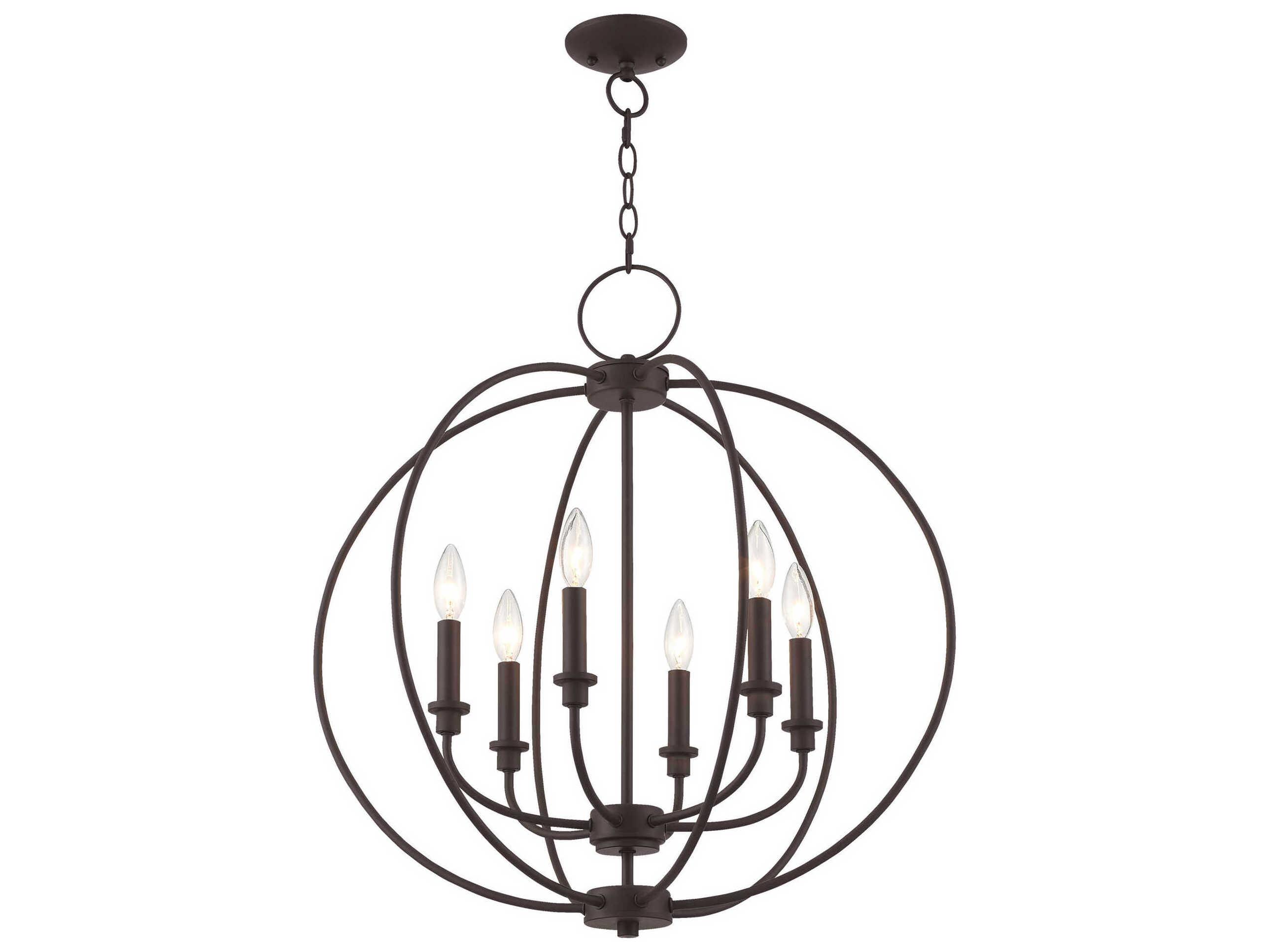 Livex Lighting Milania 6-Light Bronze Candelabra Chandelier