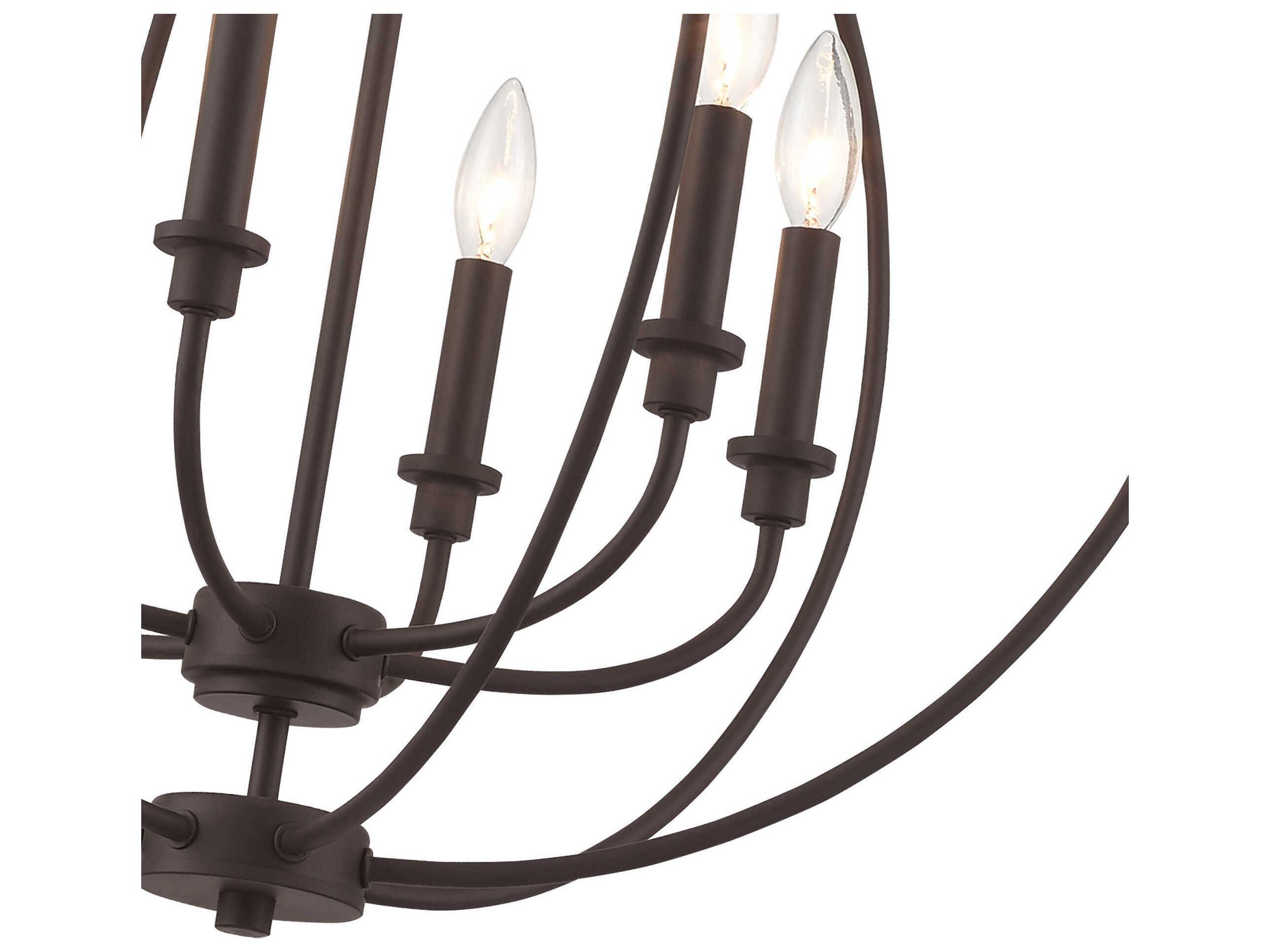 Livex Lighting Milania 6-Light Bronze Candelabra Chandelier