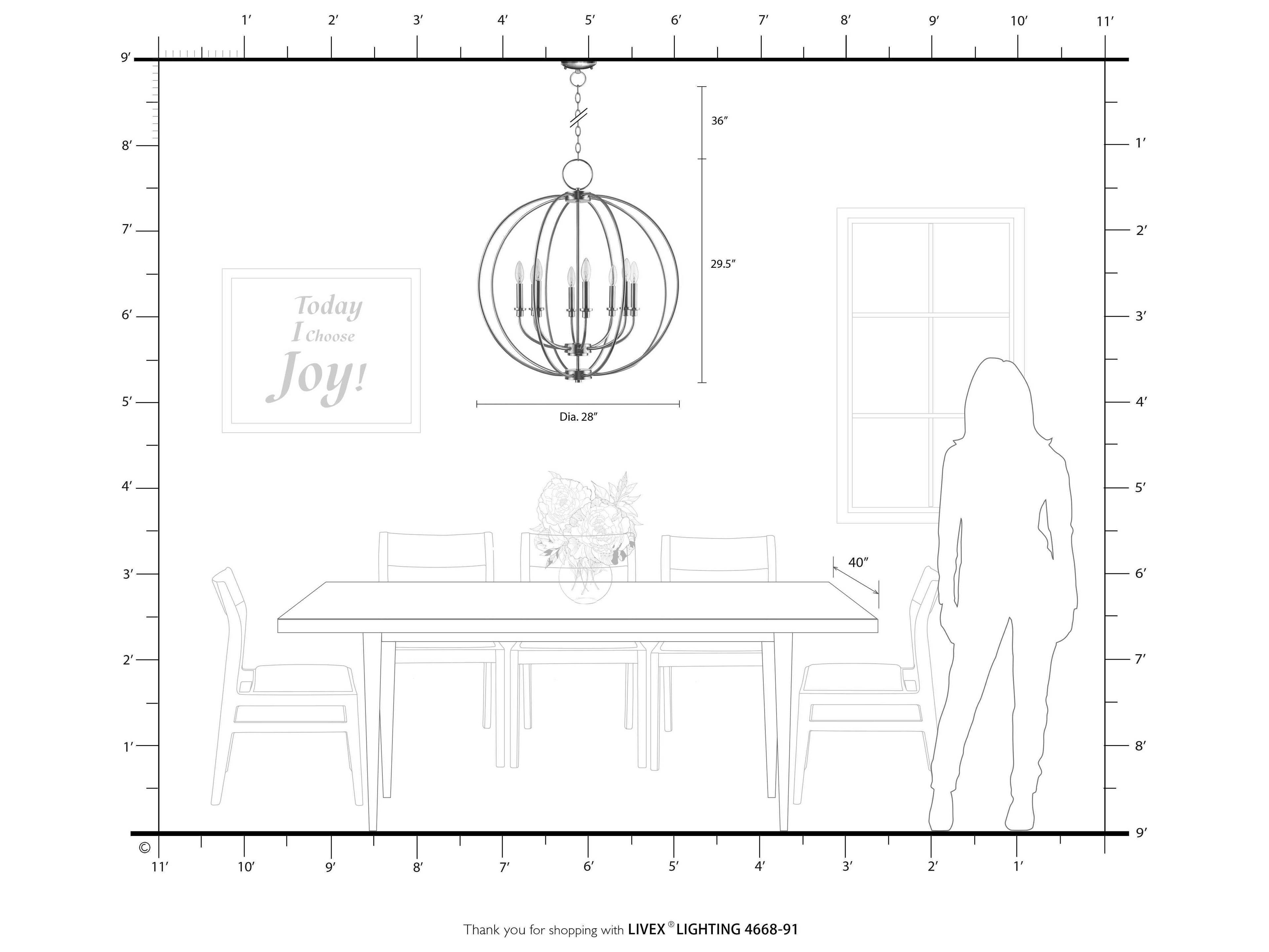 Livex Lighting Milania 8-Light Brushed Nickel Candelabra Chandelier