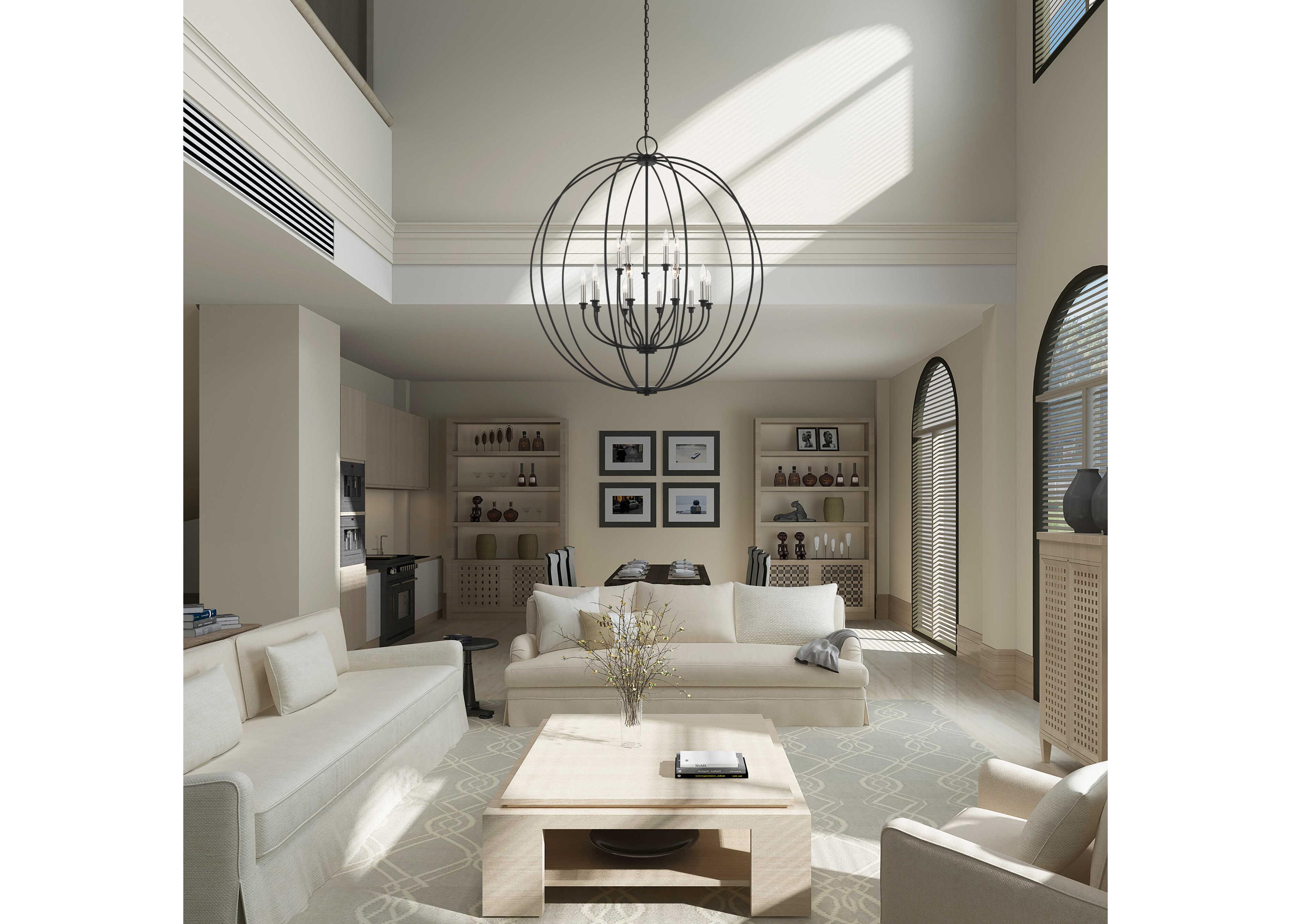 Livex Lighting Milania 15-Light Black Brushed Nickel Candelabra Chandelier