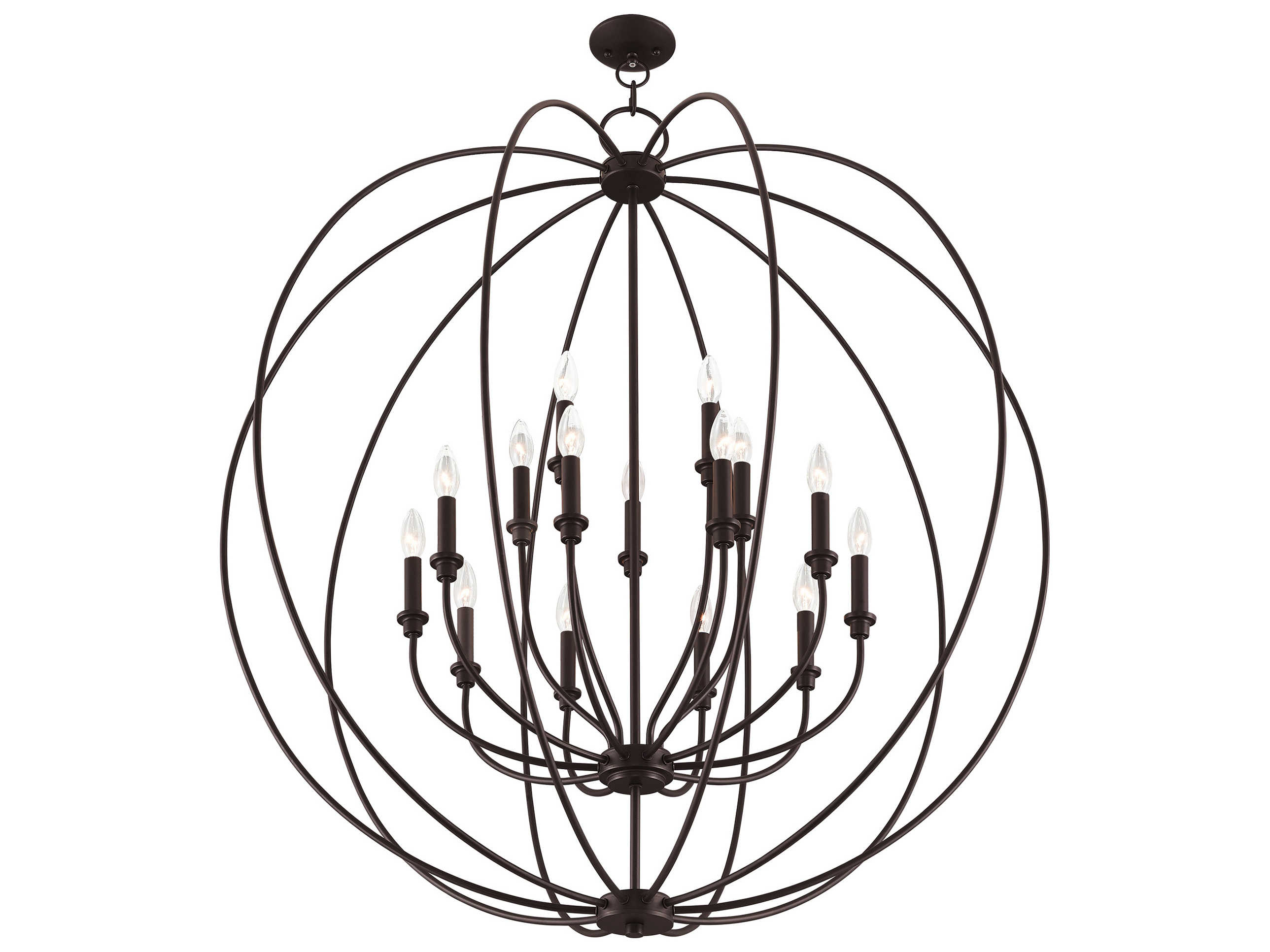 Livex Lighting Milania 15-Light Bronze Candelabra Round Chandelier