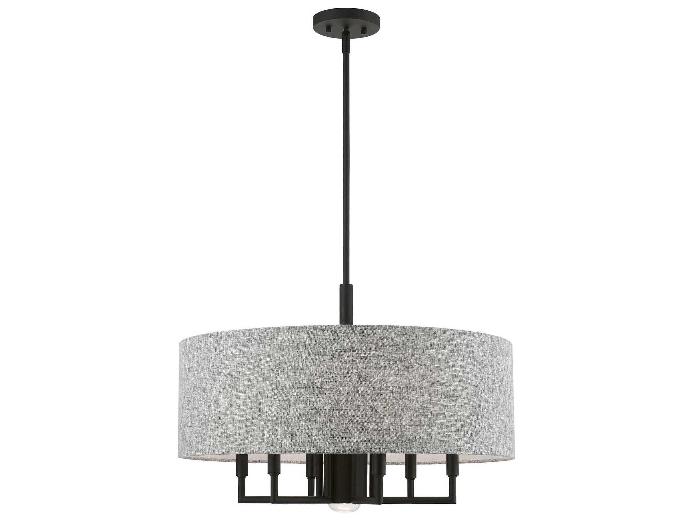 Livex Lighting Dakota 7-Light Black Drum Chandelier