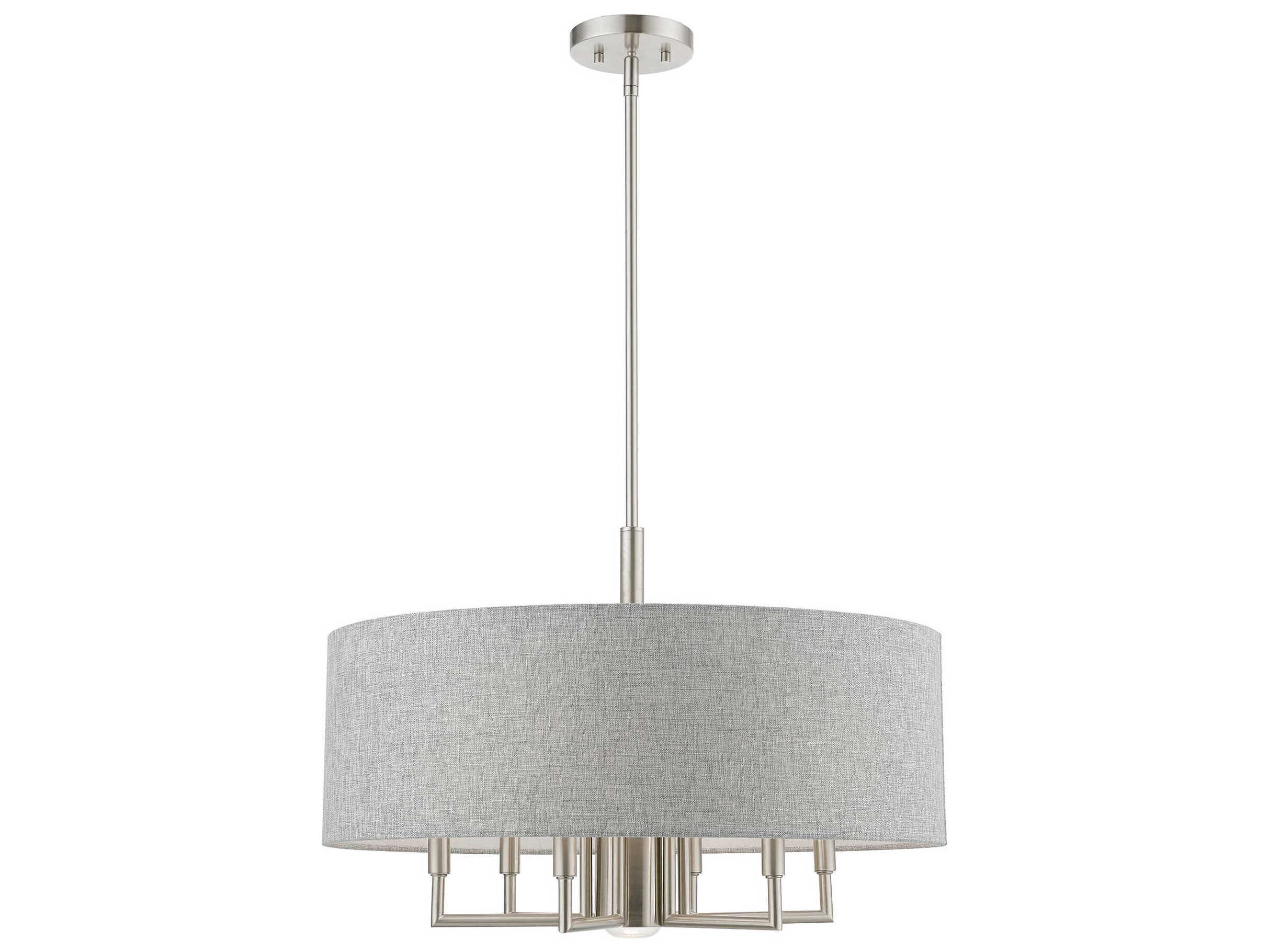 Livex Lighting Dakota 7-Light Brushed Nickel Drum Chandelier