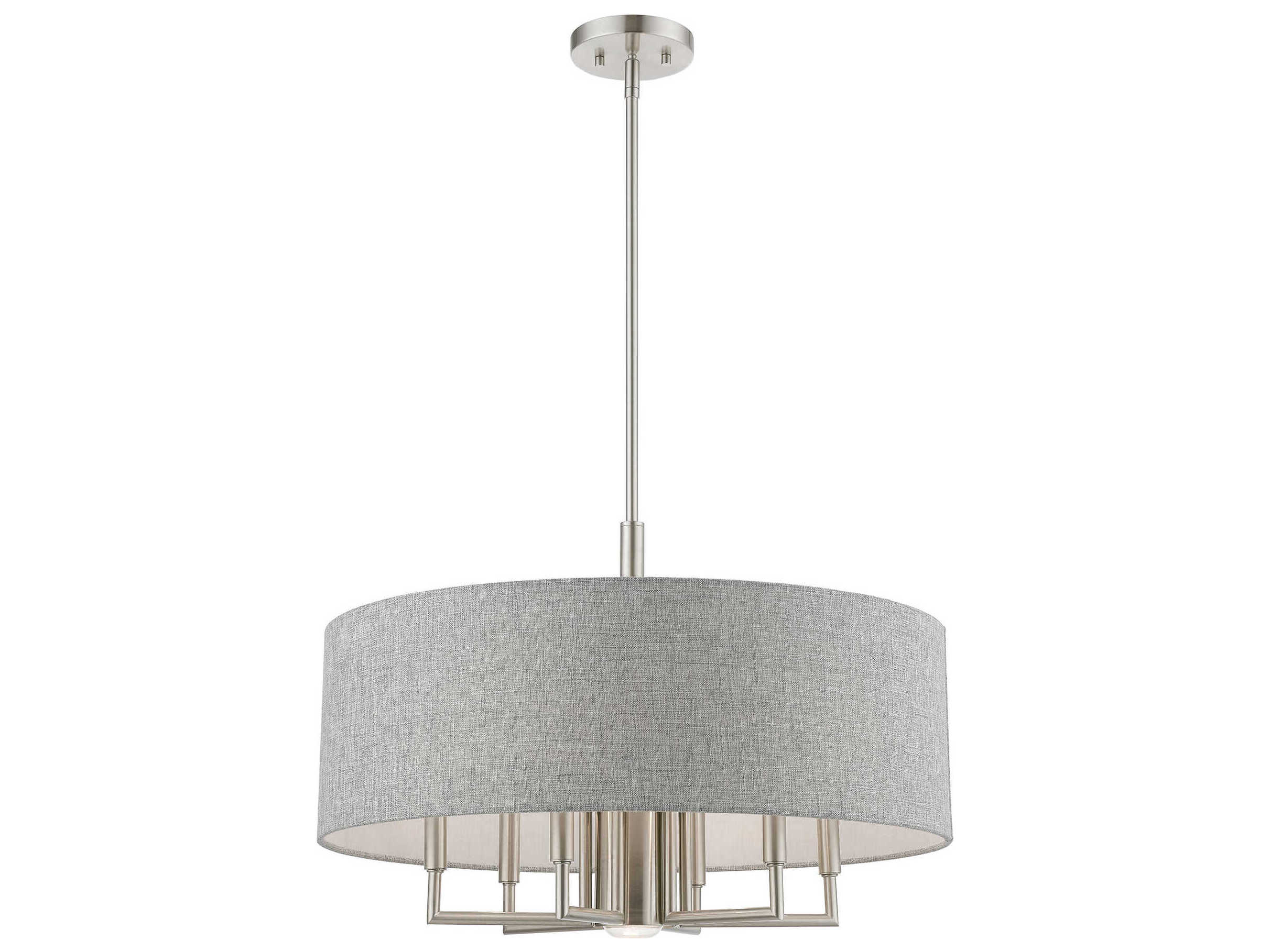 Livex Lighting Dakota 7-Light Brushed Nickel Drum Chandelier