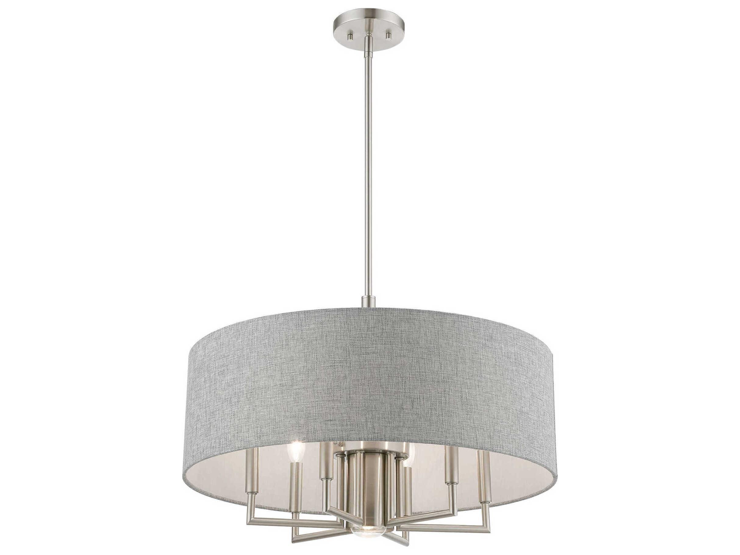 Livex Lighting Dakota 7-Light Brushed Nickel Drum Chandelier