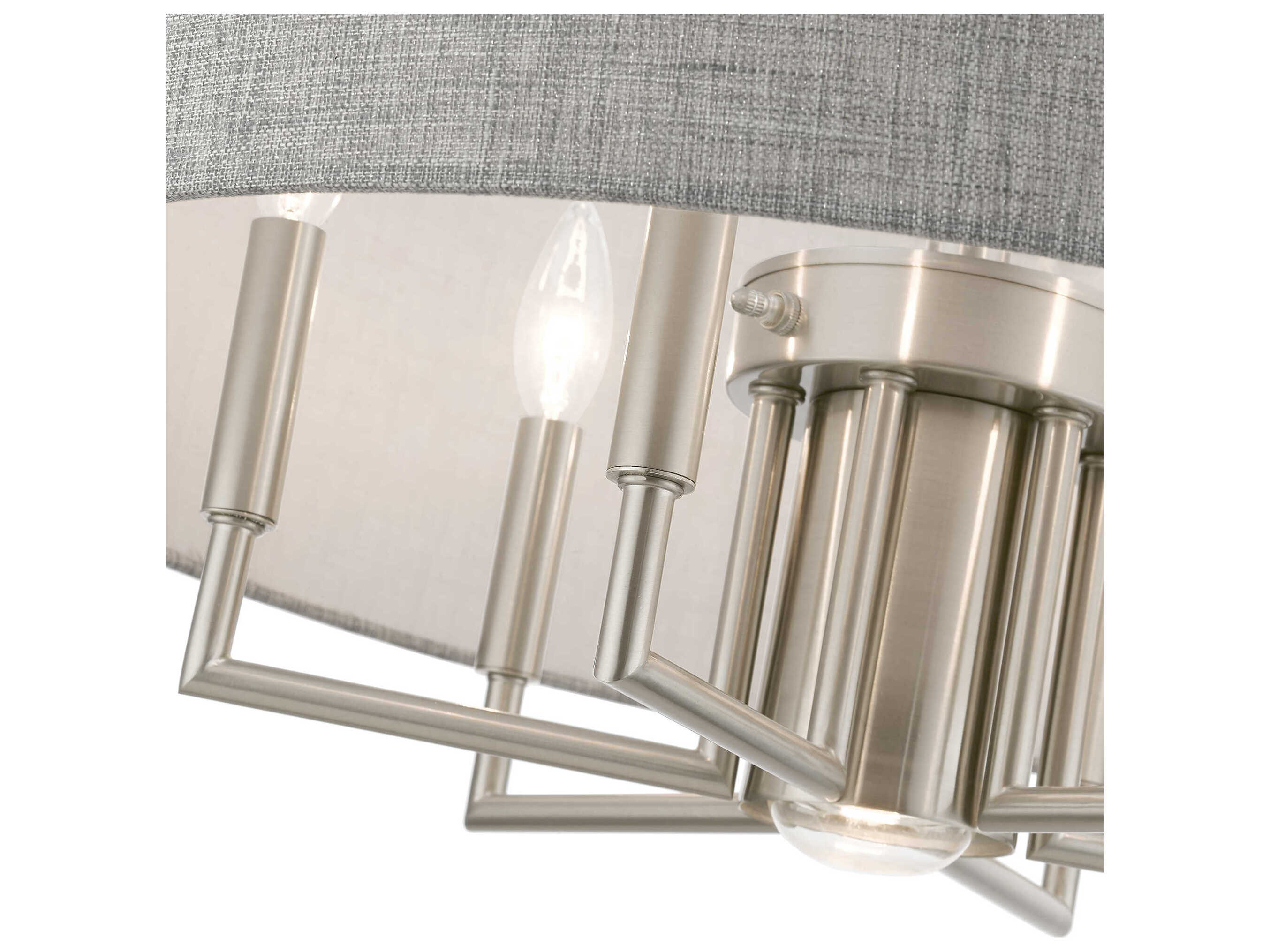 Livex Lighting Dakota 7-Light Brushed Nickel Drum Chandelier