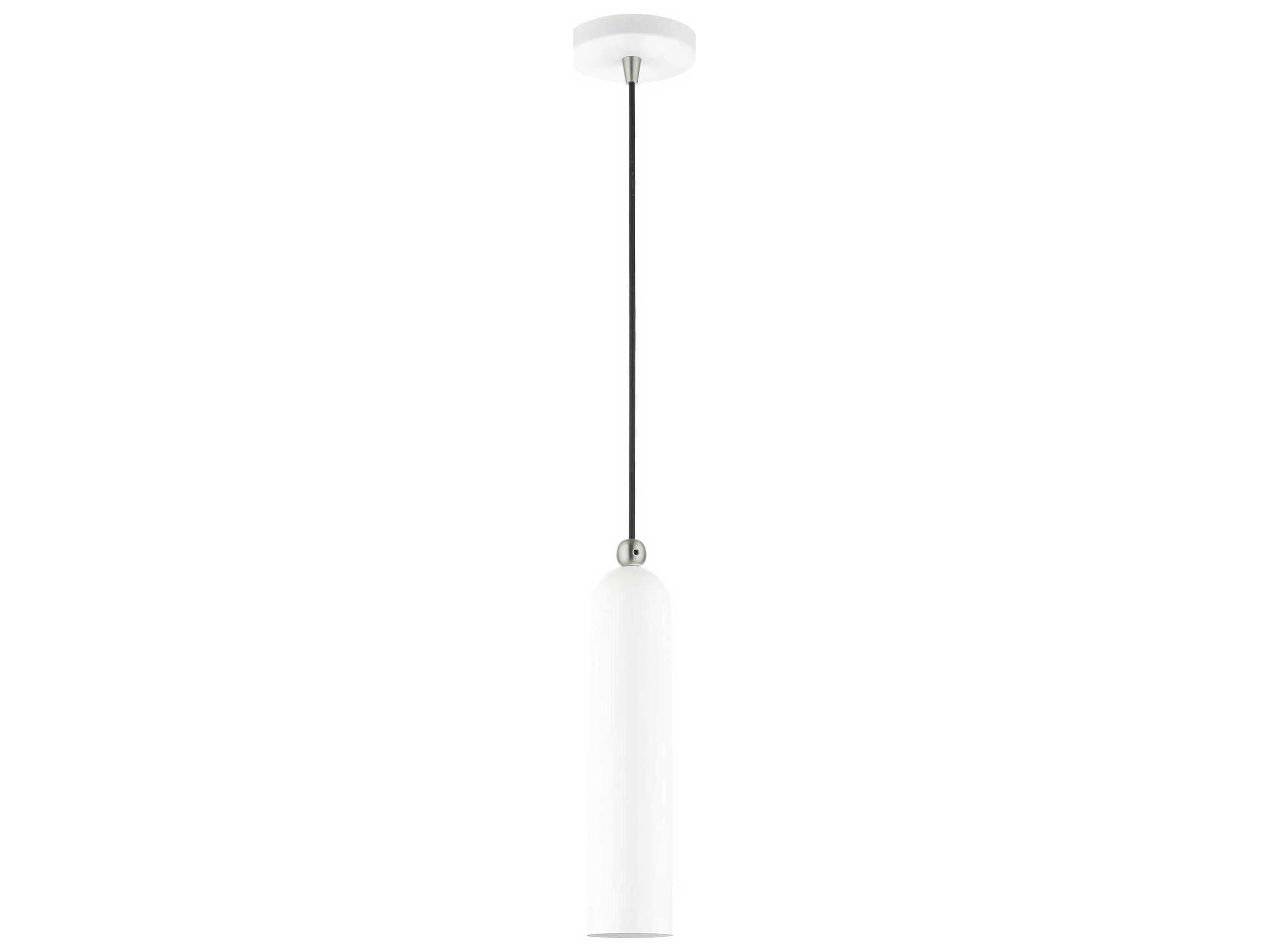 Livex Lighting Ardmore 1-Light White Cylinder Mini Pendant