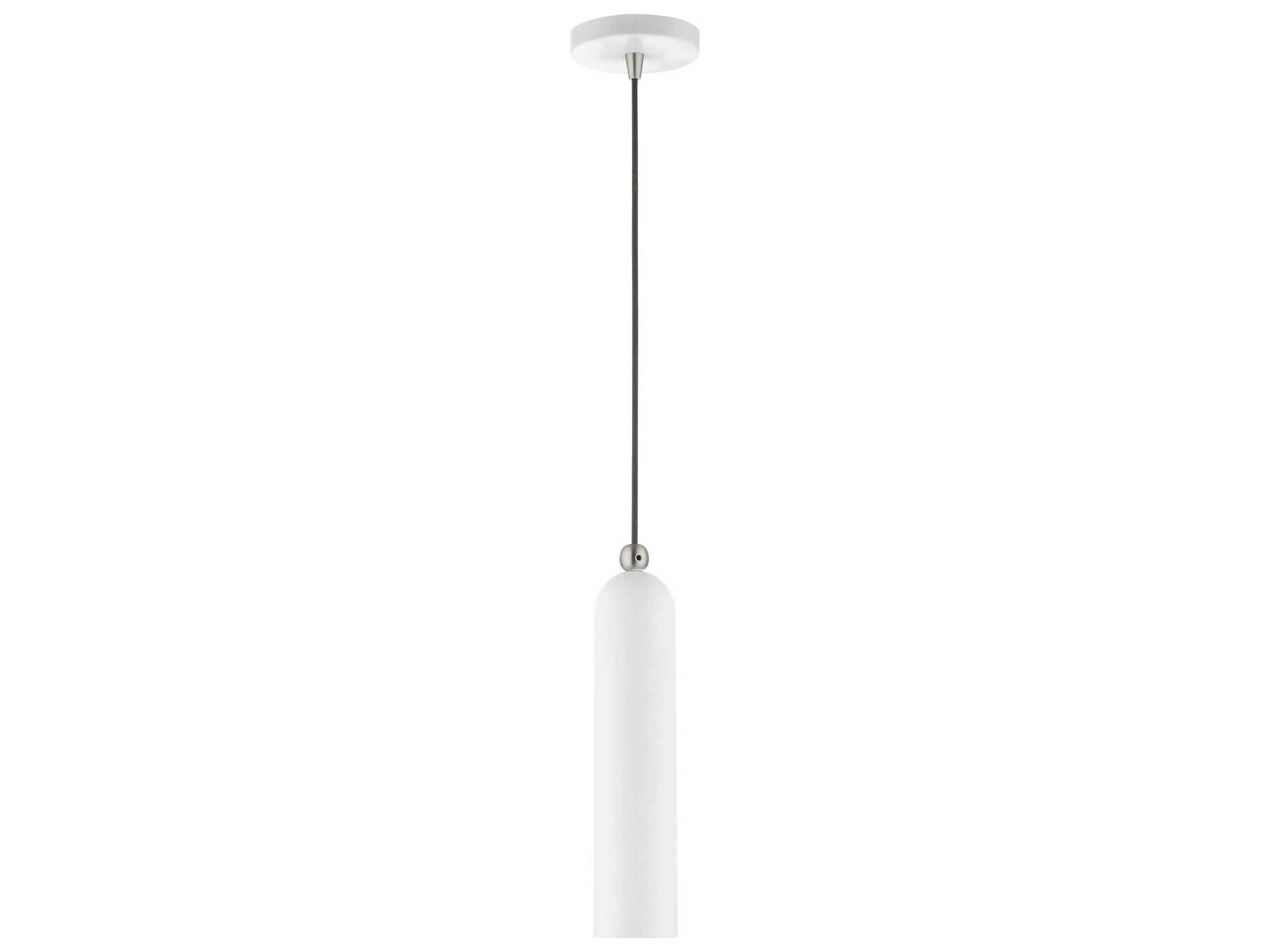 Livex Lighting Ardmore 1-Light White Cylinder Mini Pendant
