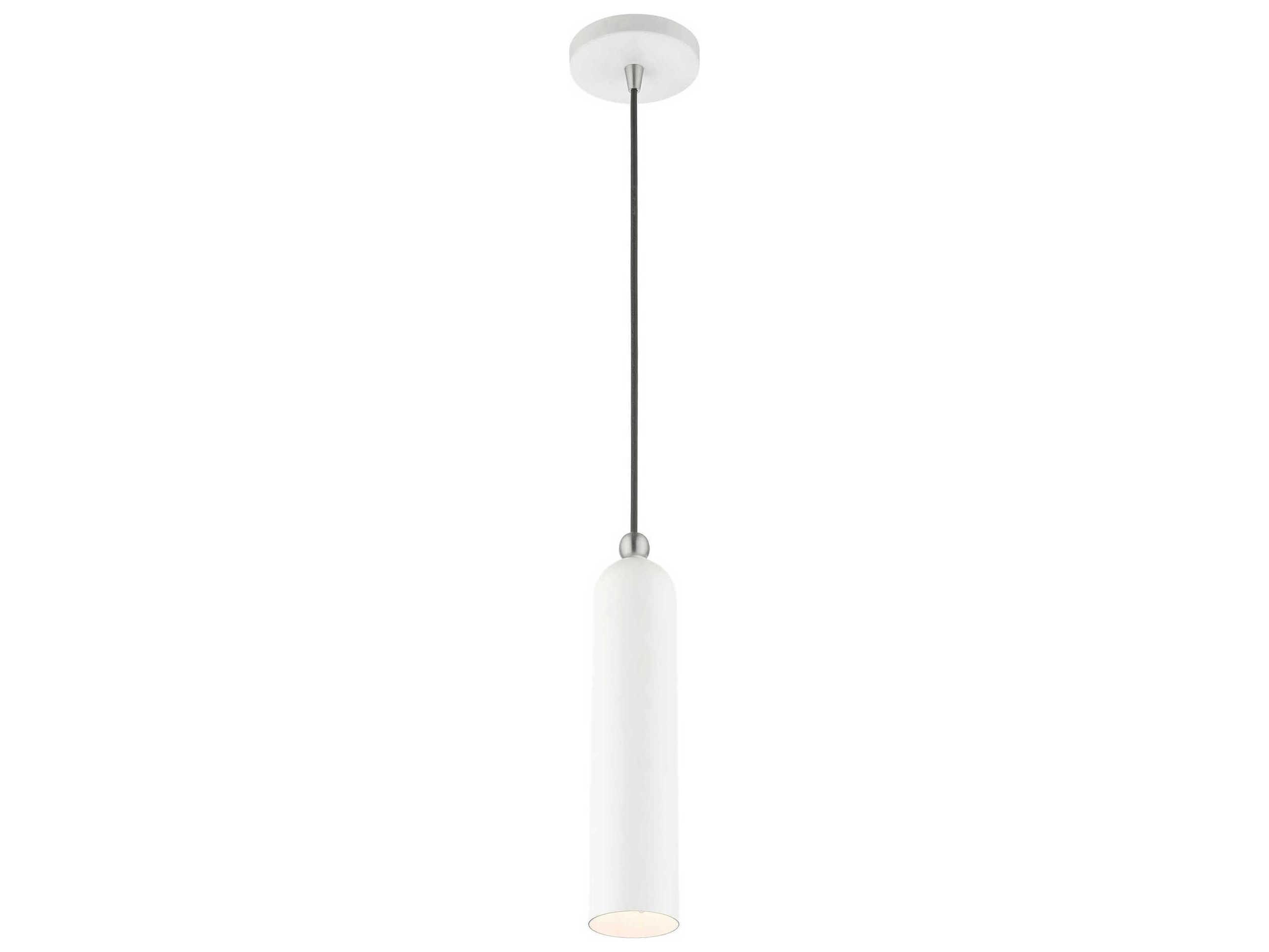 Livex Lighting Ardmore 1-Light White Cylinder Mini Pendant