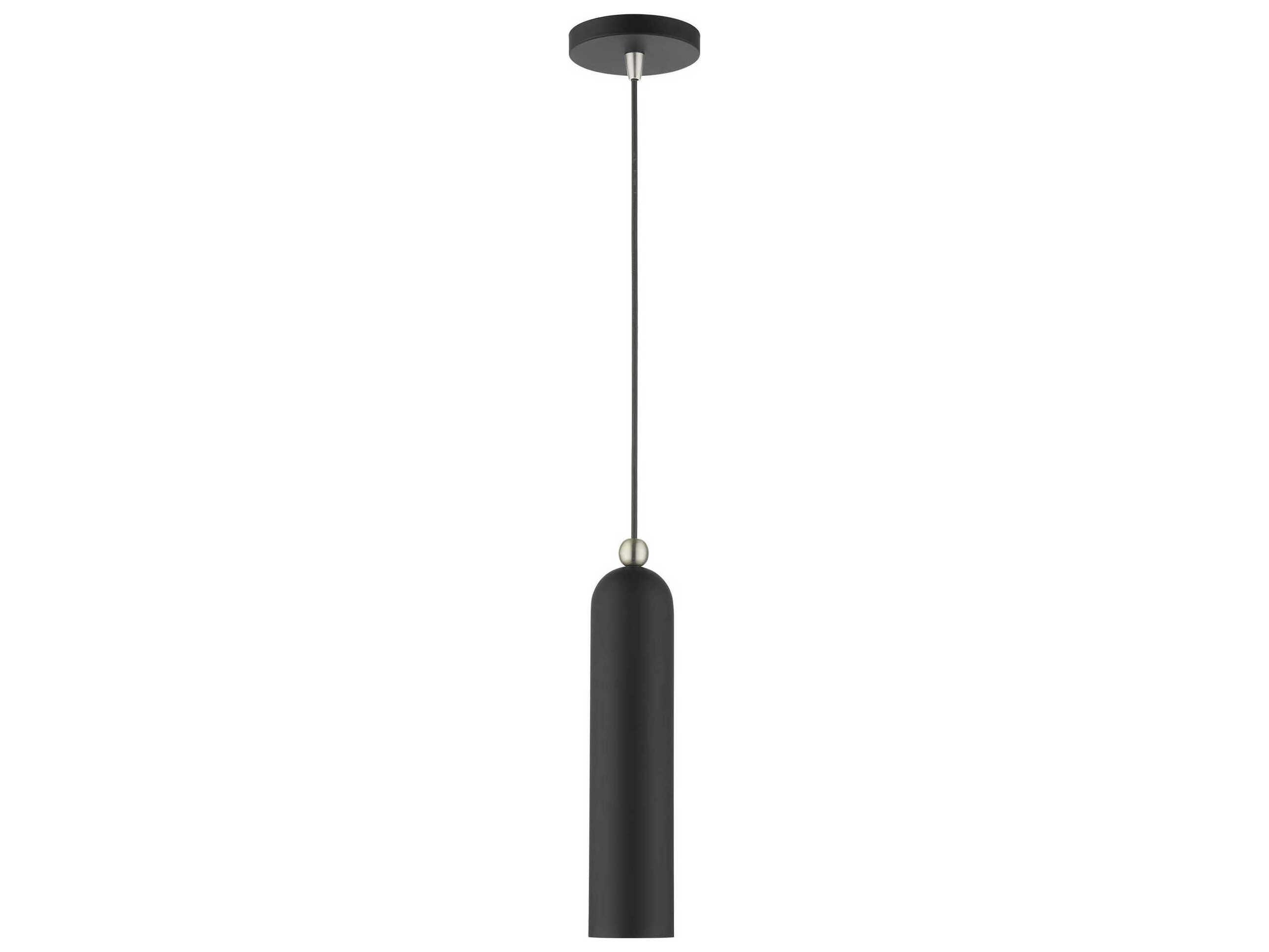 Livex Lighting Ardmore 1-Light Black Cylinder Mini Pendant