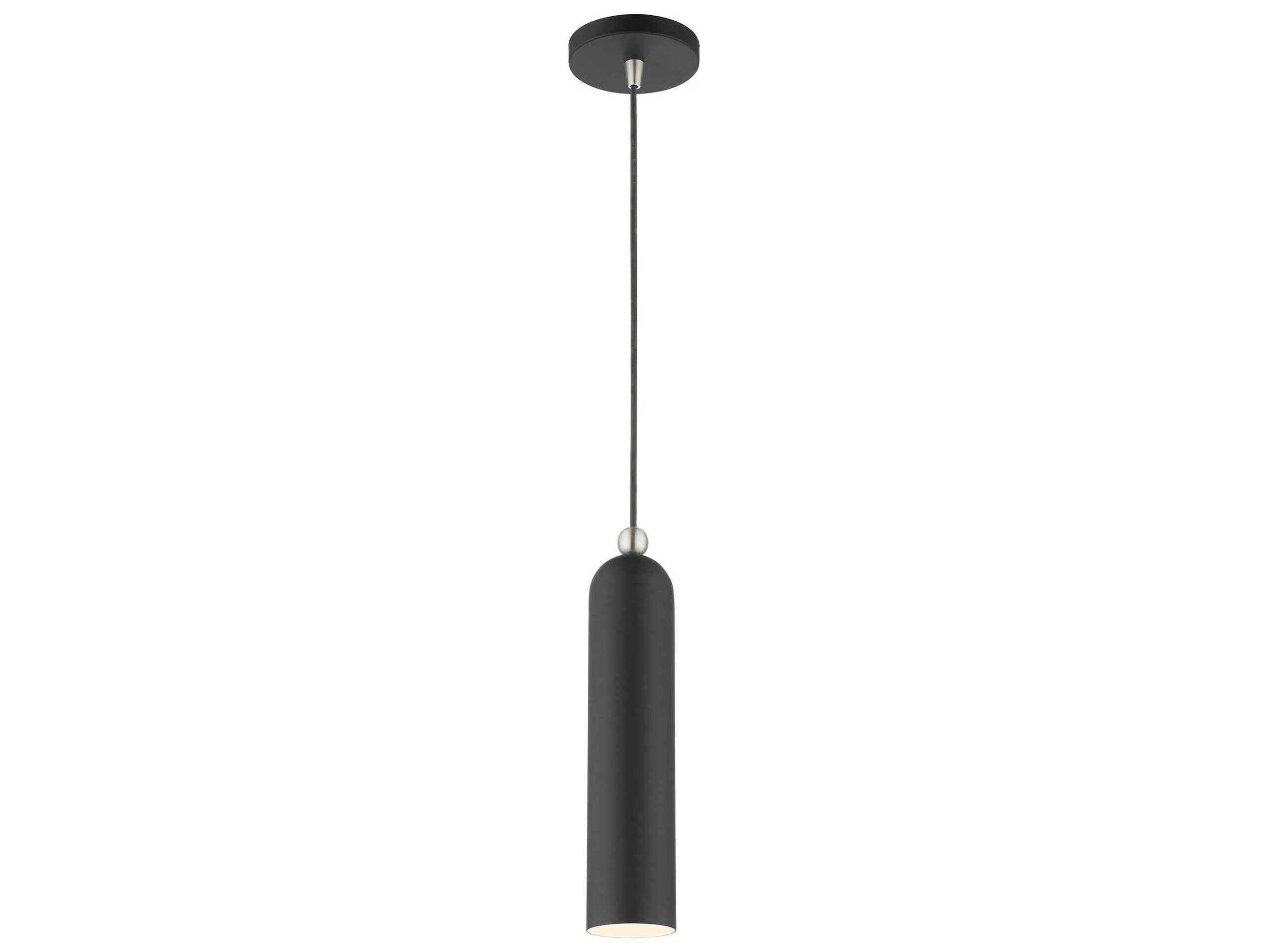Livex Lighting Ardmore 1-Light Black Cylinder Mini Pendant