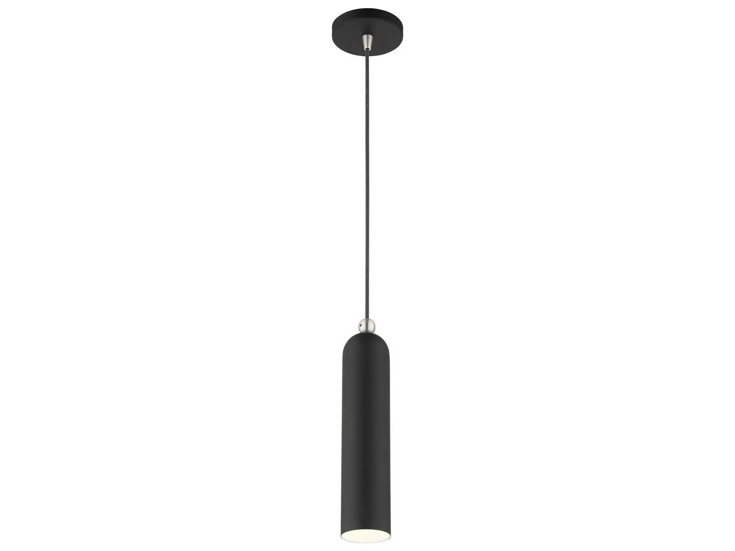 Livex Lighting Ardmore 1-Light Black Cylinder Mini Pendant