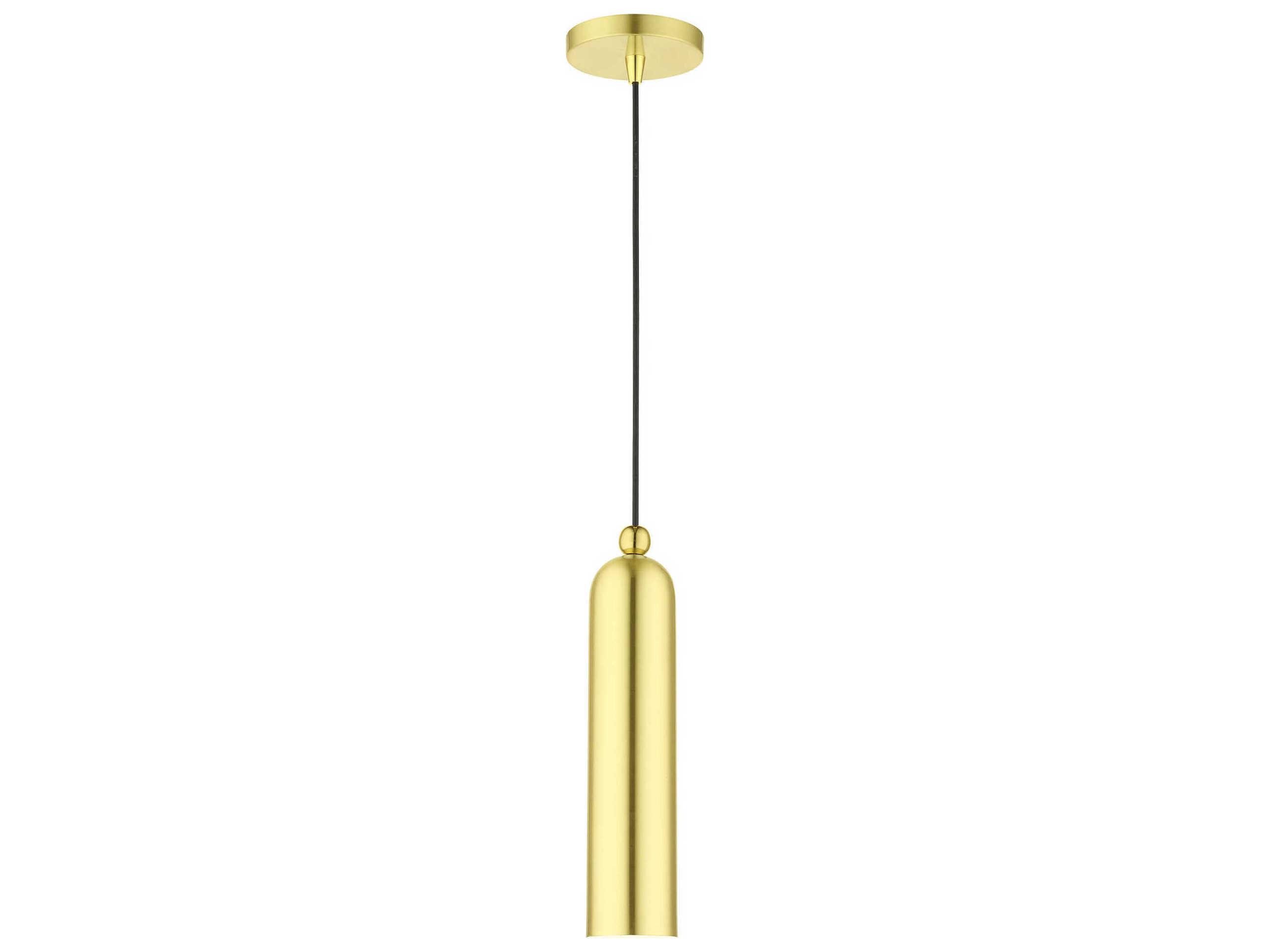 Livex Lighting Ardmore 1-Light Satin Brass Cylinder Mini Pendant