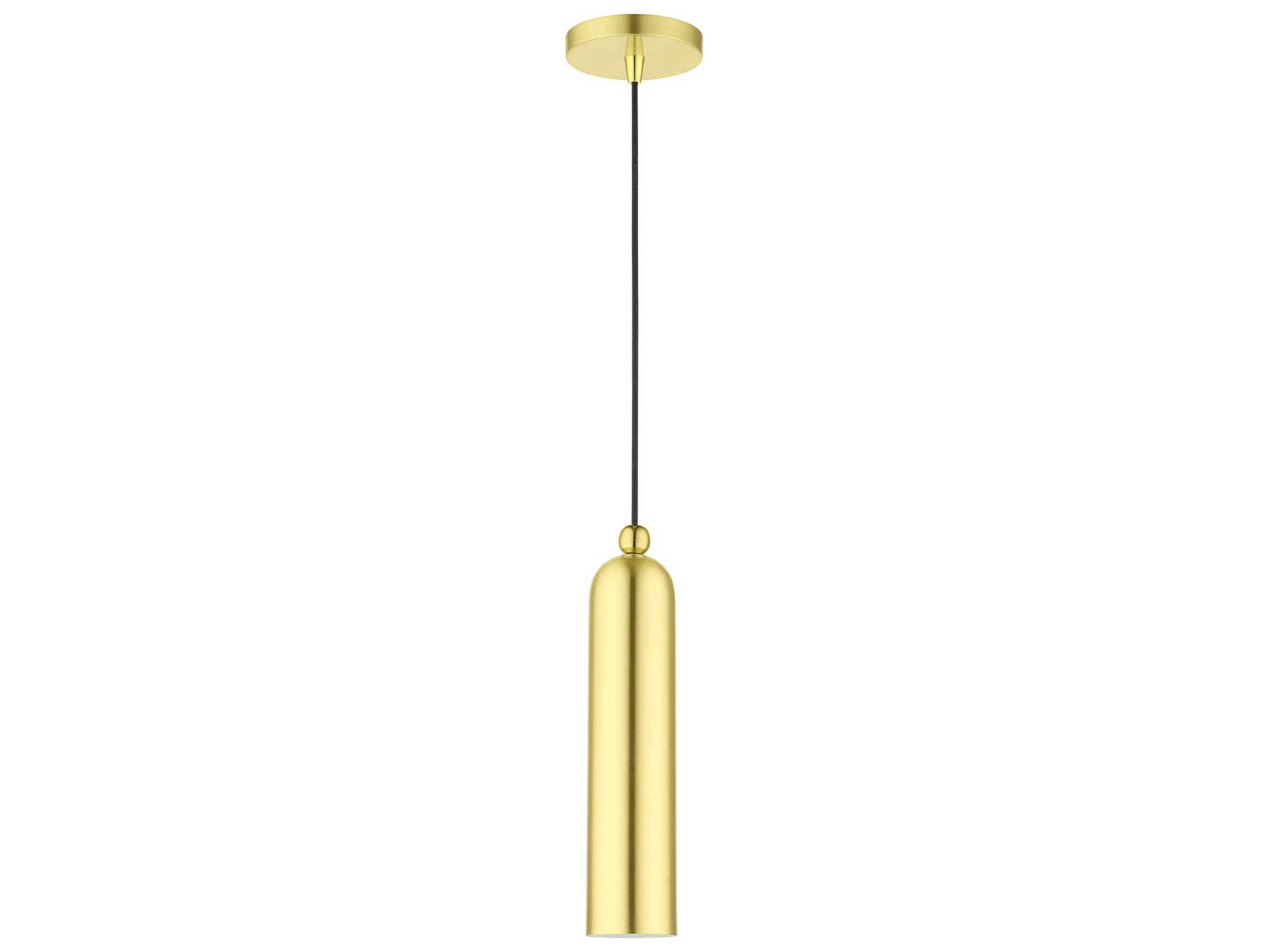 Livex Lighting Ardmore 1-Light Satin Brass Cylinder Mini Pendant