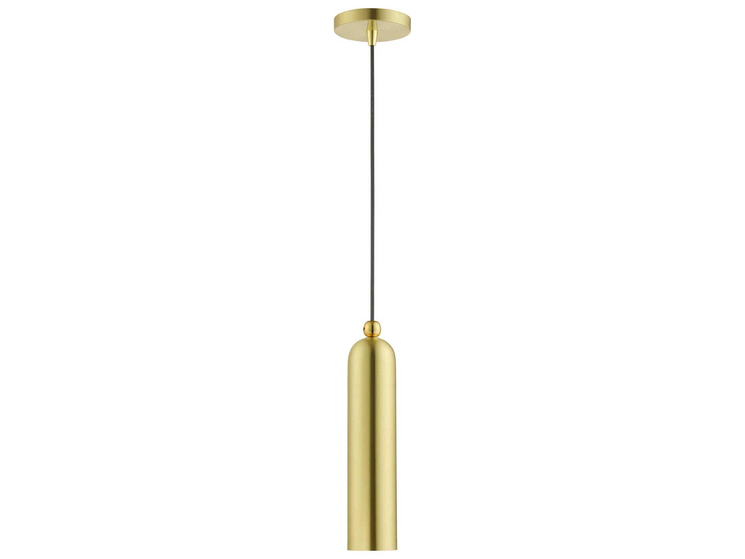 Livex Lighting Ardmore 1-Light Satin Brass Cylinder Mini Pendant