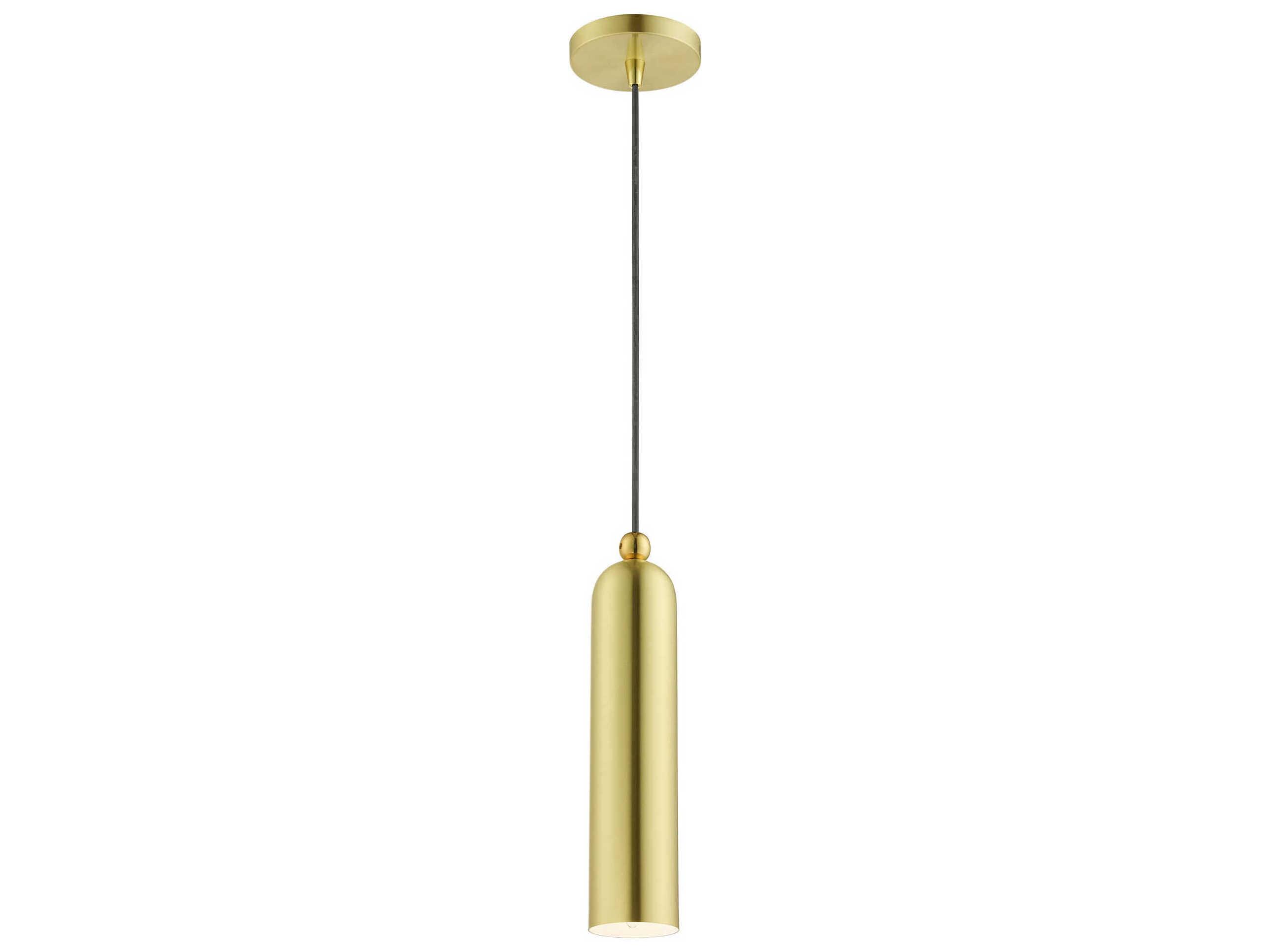 Livex Lighting Ardmore 1-Light Satin Brass Cylinder Mini Pendant