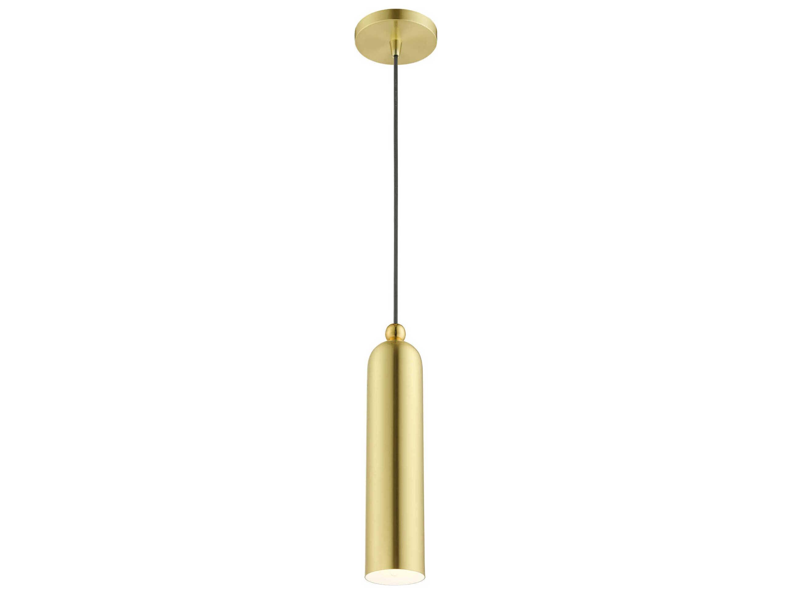 Livex Lighting Ardmore 1-Light Satin Brass Cylinder Mini Pendant