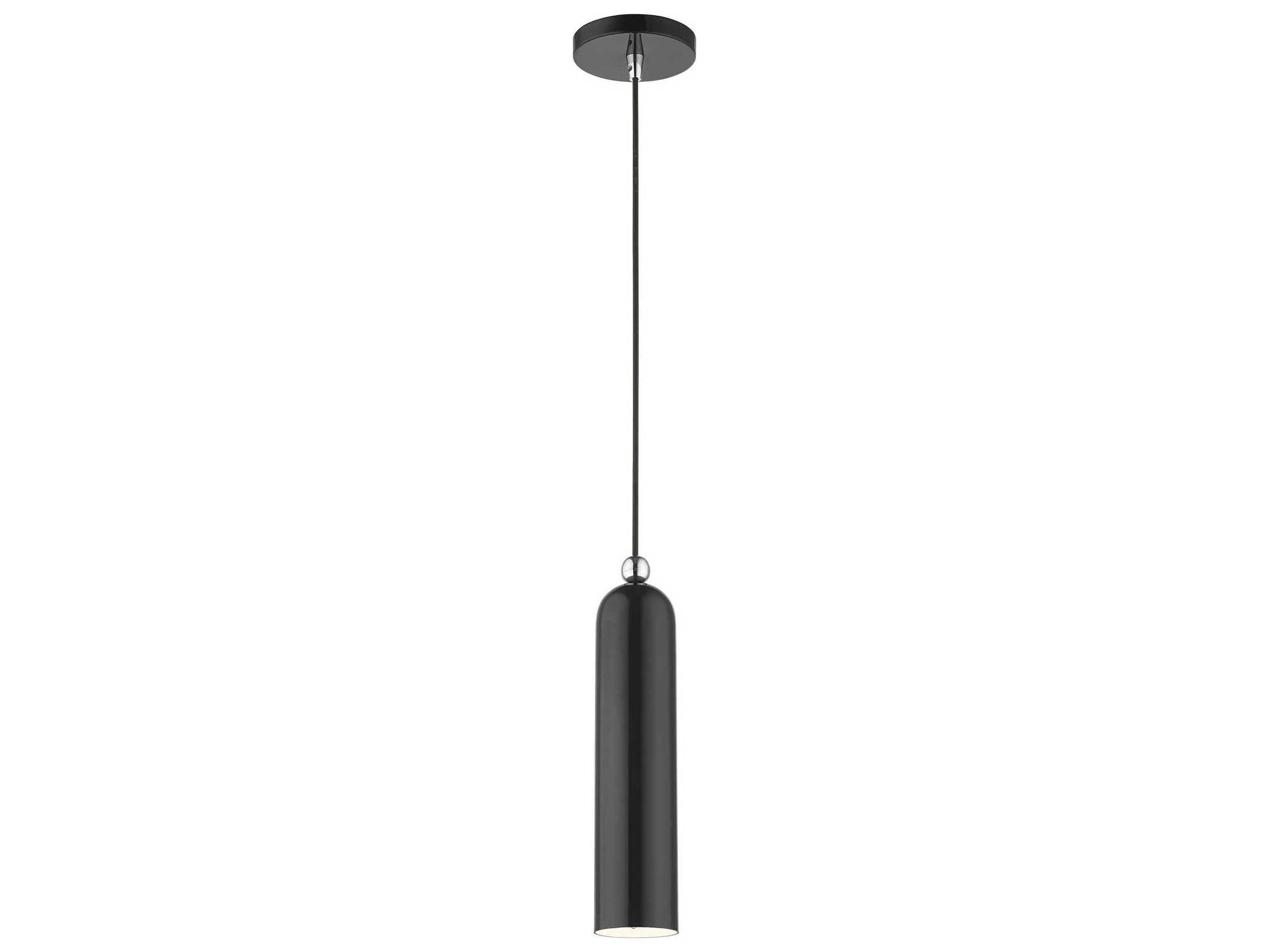 Livex Lighting Ardmore 1-Light Shiny Black Cylinder Mini Pendant