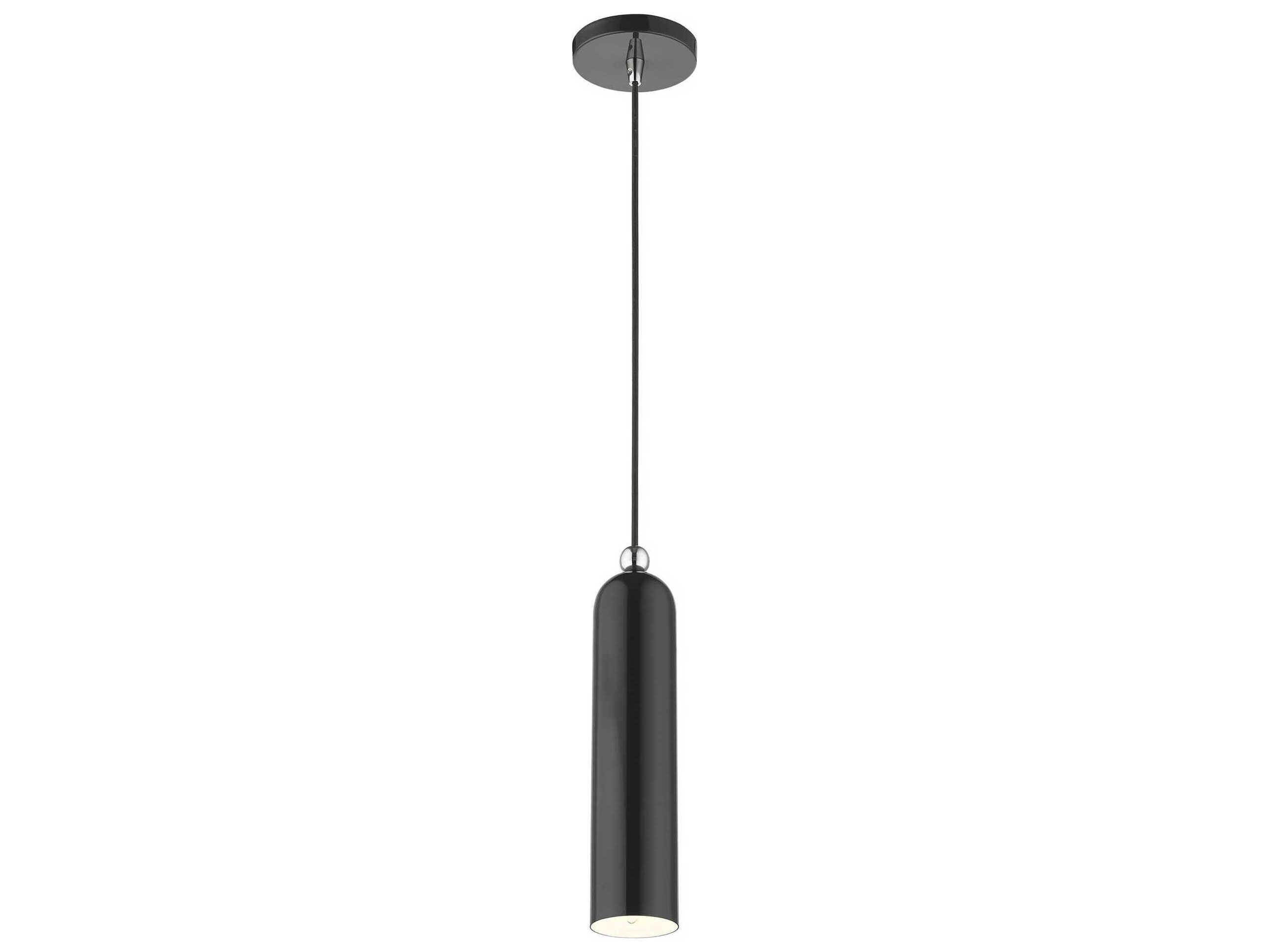 Livex Lighting Ardmore 1-Light Shiny Black Cylinder Mini Pendant