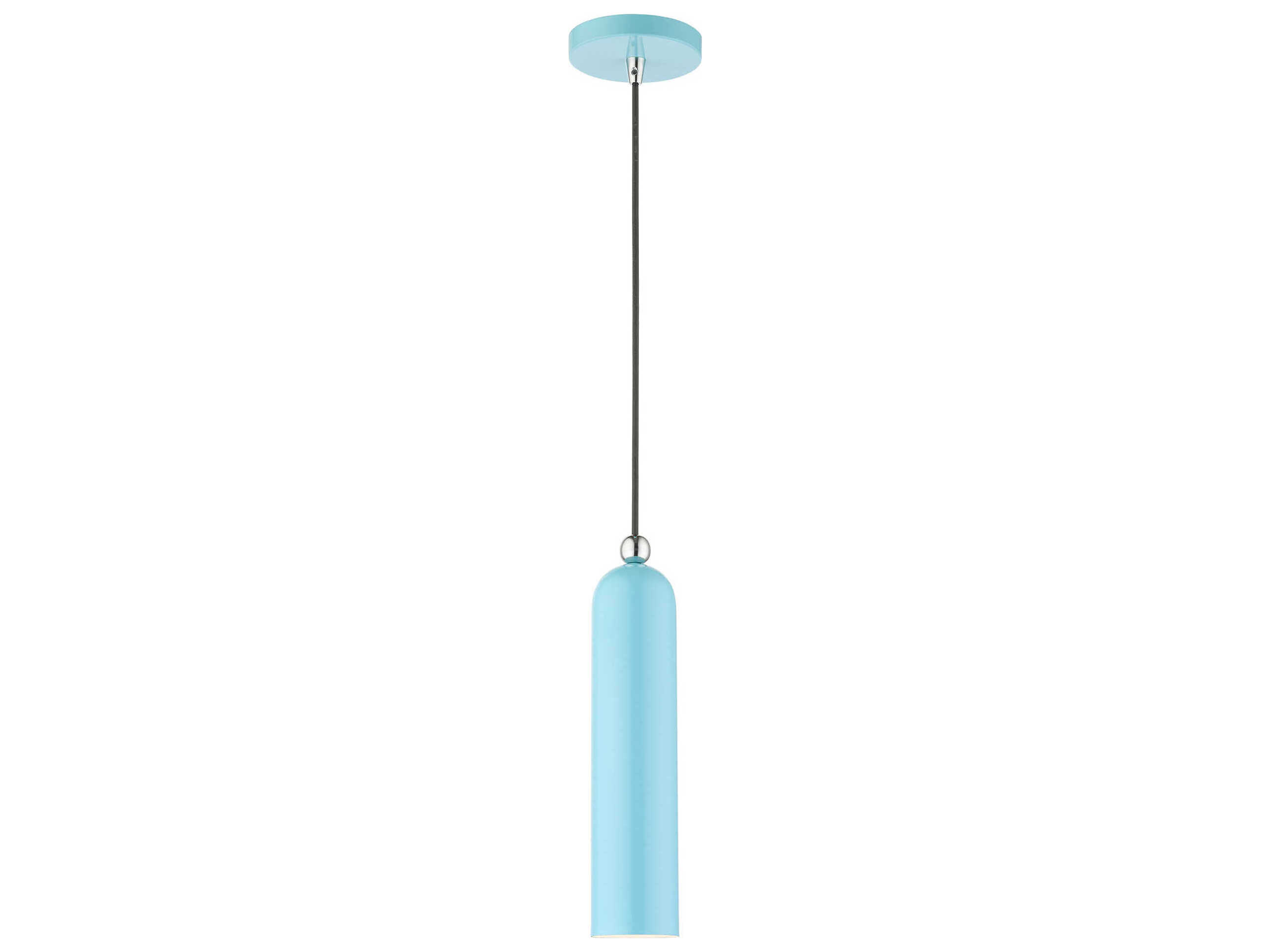 Livex Lighting Ardmore 1-Light Shiny Baby Blue Cylinder Mini Pendant