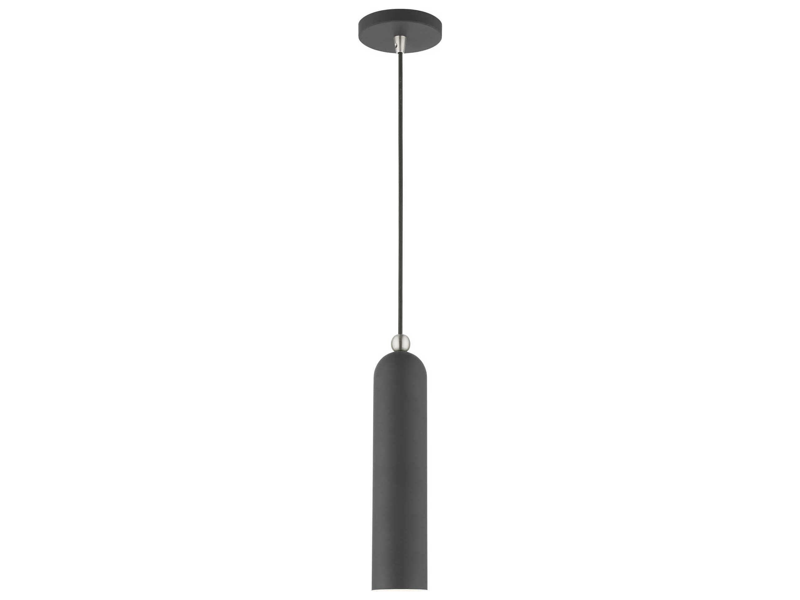 Livex Lighting Ardmore 1-Light Scandinavian Gray Cylinder Mini Pendant