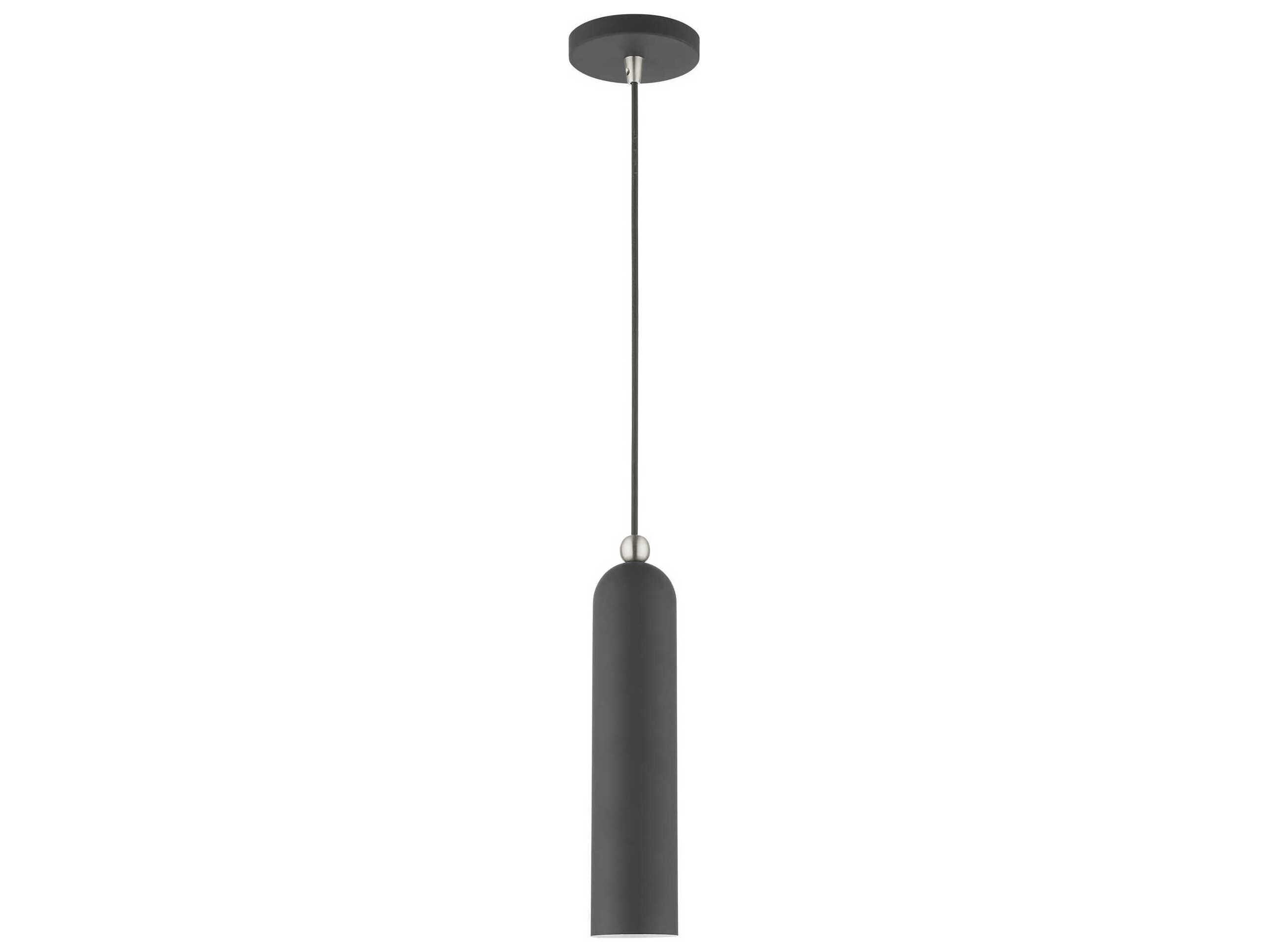 Livex Lighting Ardmore 1-Light Scandinavian Gray Cylinder Mini Pendant