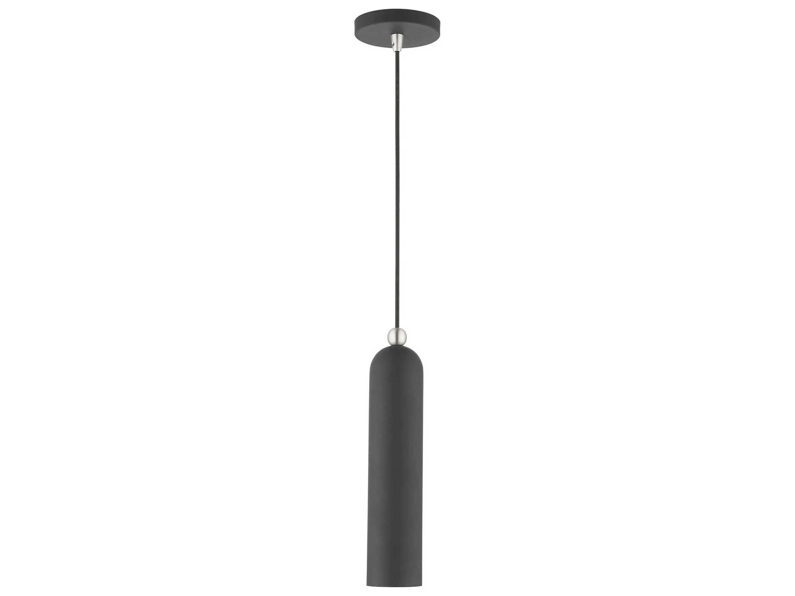 Livex Lighting Ardmore 1-Light Scandinavian Gray Cylinder Mini Pendant