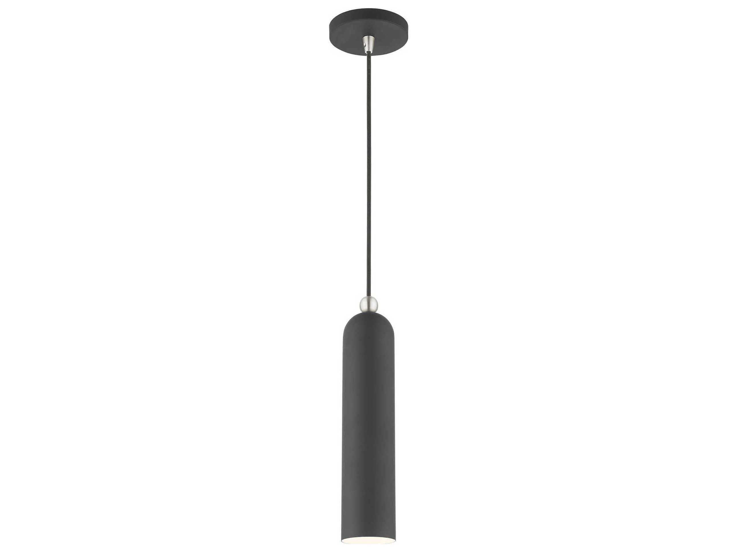 Livex Lighting Ardmore 1-Light Scandinavian Gray Cylinder Mini Pendant