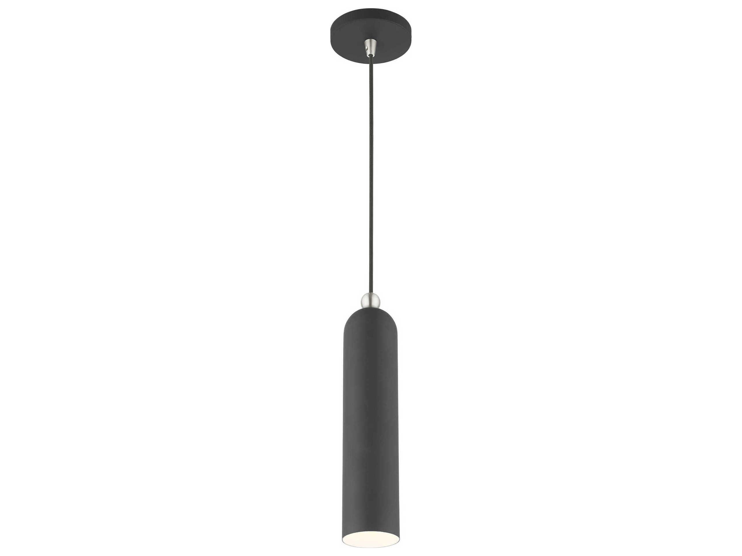 Livex Lighting Ardmore 1-Light Scandinavian Gray Cylinder Mini Pendant
