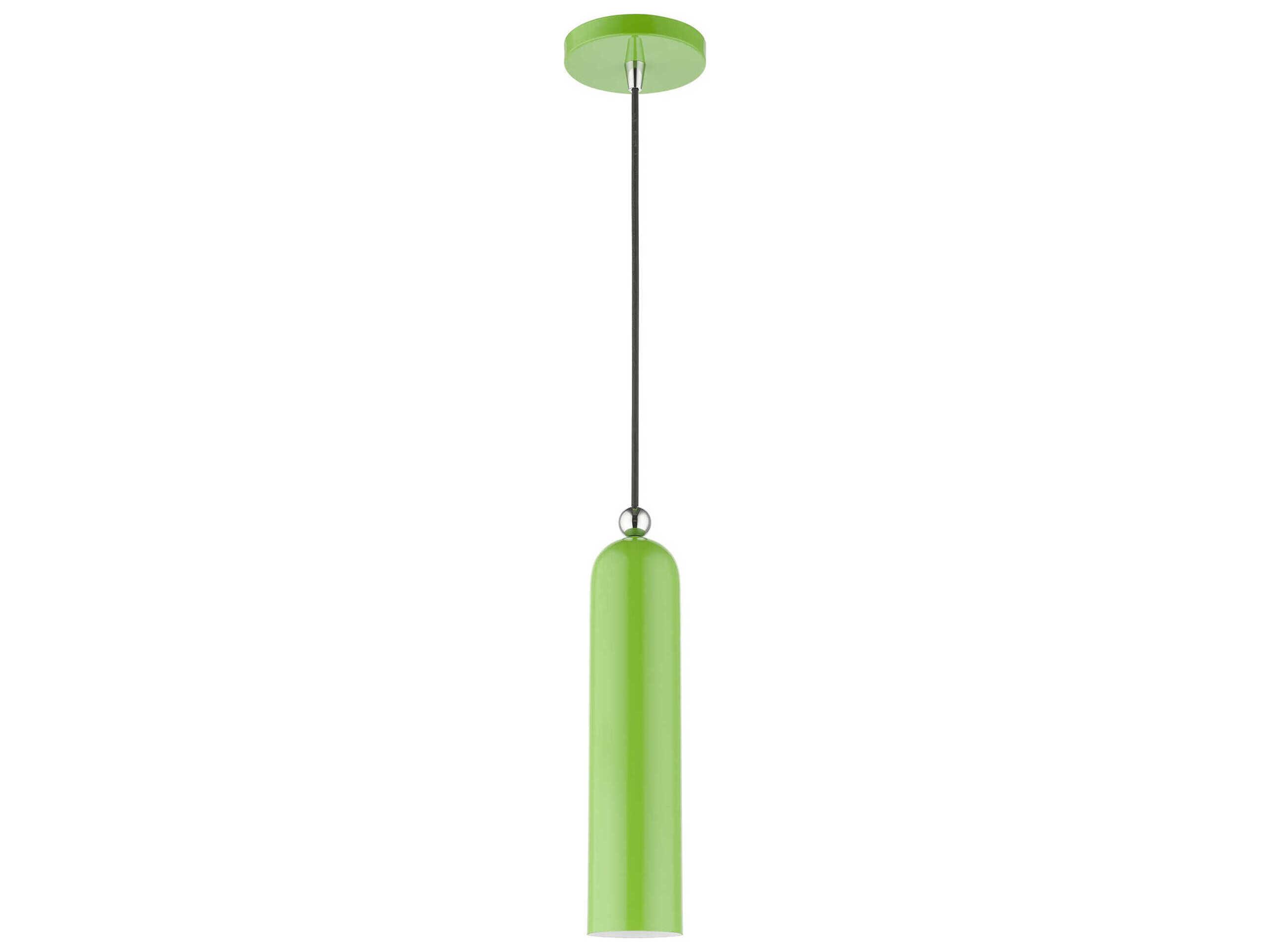 Livex Lighting Ardmore 1-Light Shiny Apple Green Cylinder Mini Pendant