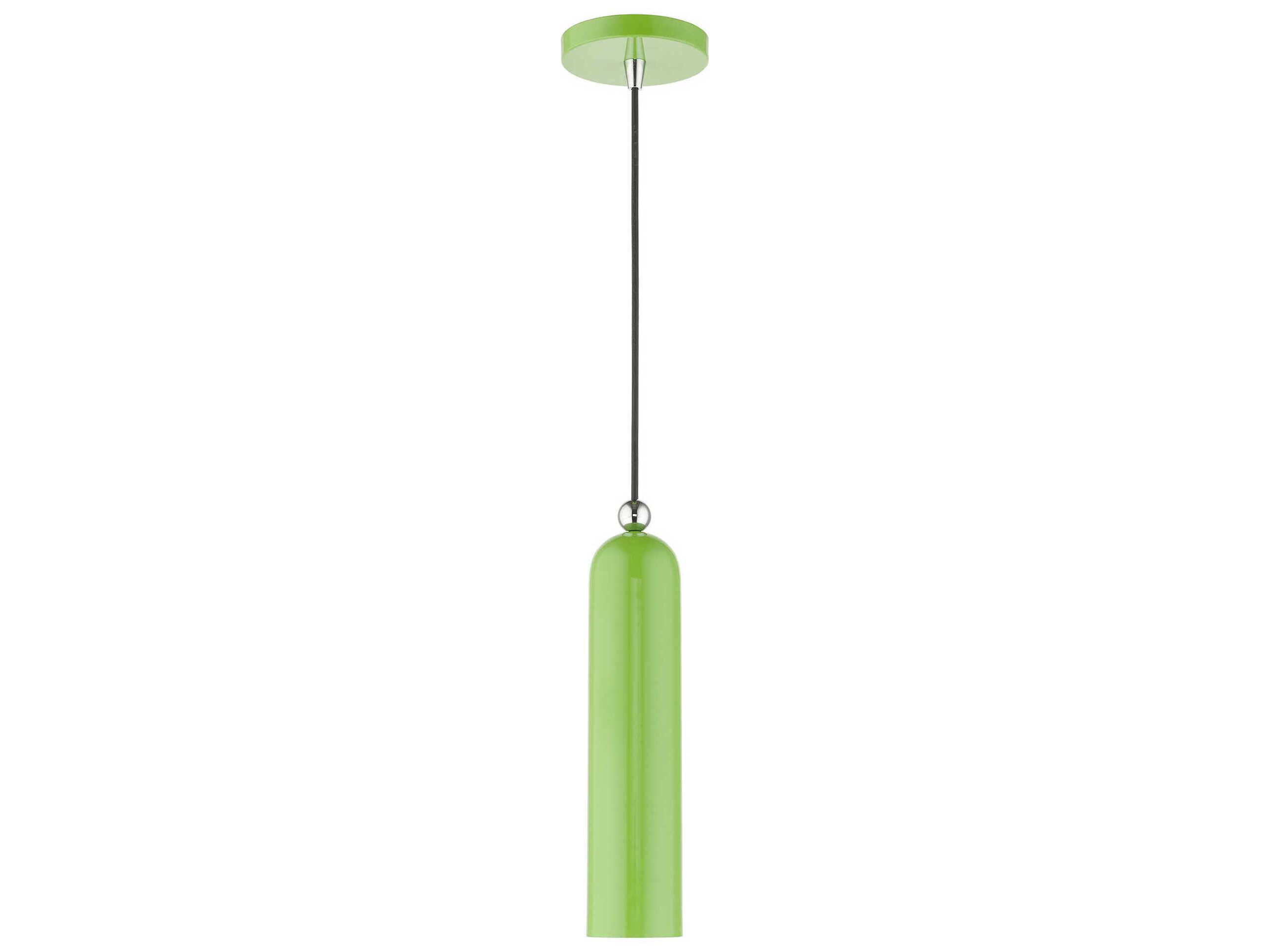 Livex Lighting Ardmore 1-Light Shiny Apple Green Cylinder Mini Pendant