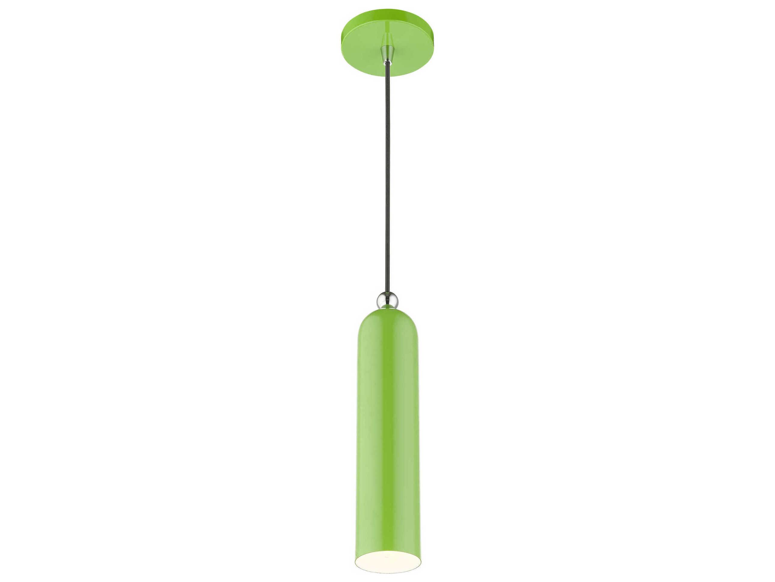 Livex Lighting Ardmore 1-Light Shiny Apple Green Cylinder Mini Pendant