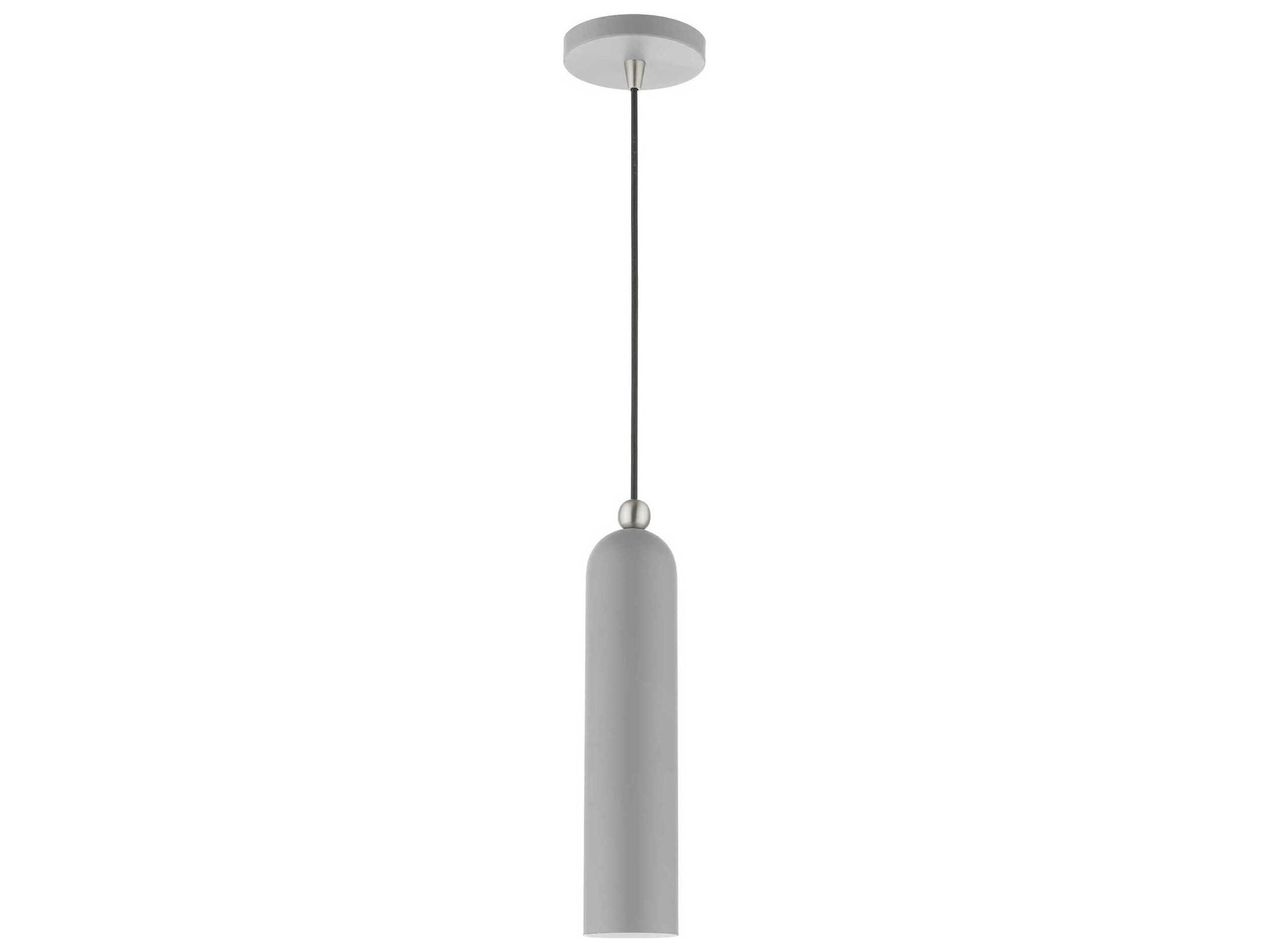 Livex Lighting Ardmore 1-Light Nordic Gray Cylinder Mini Pendant