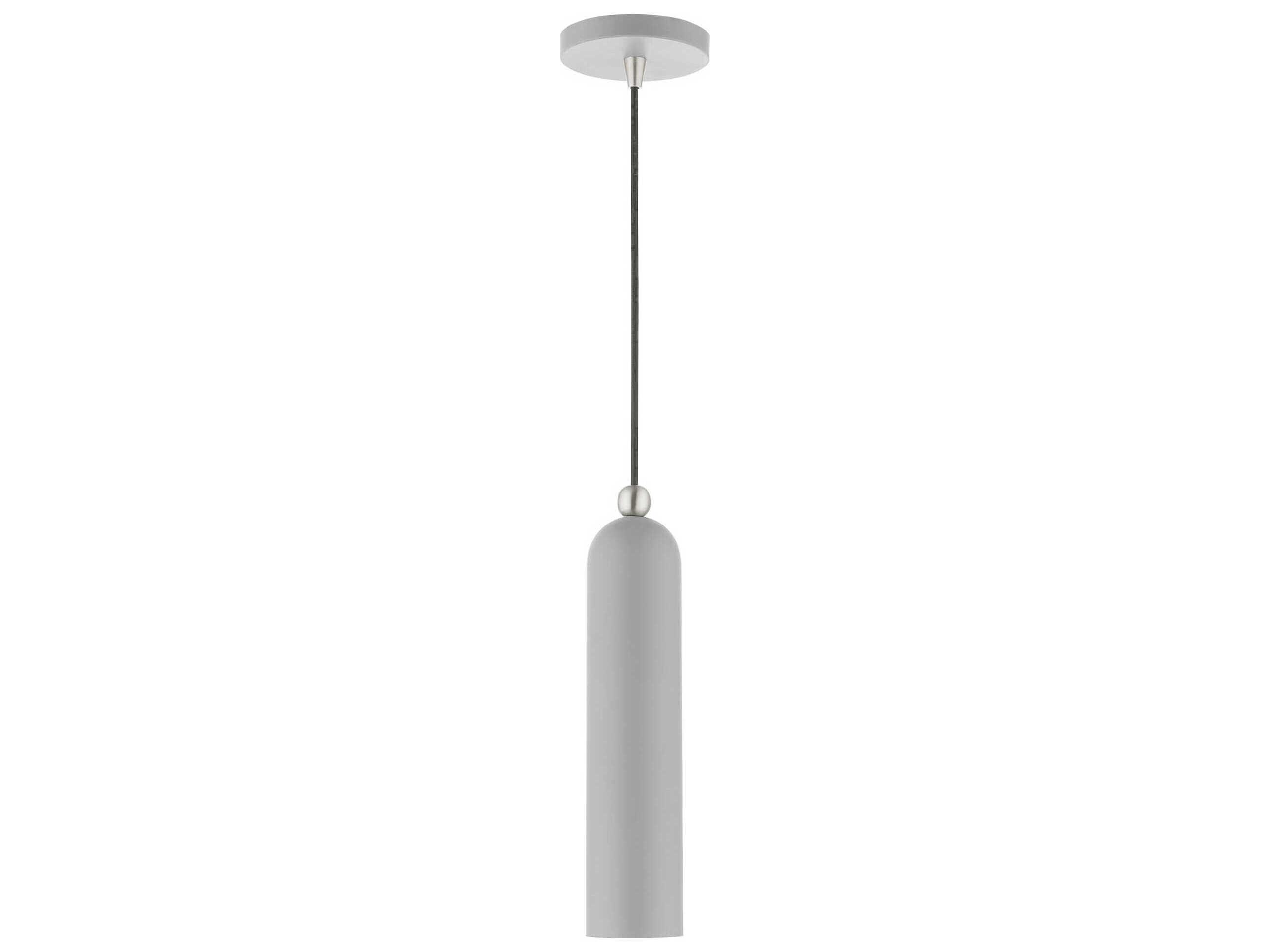 Livex Lighting Ardmore 1-Light Nordic Gray Cylinder Mini Pendant