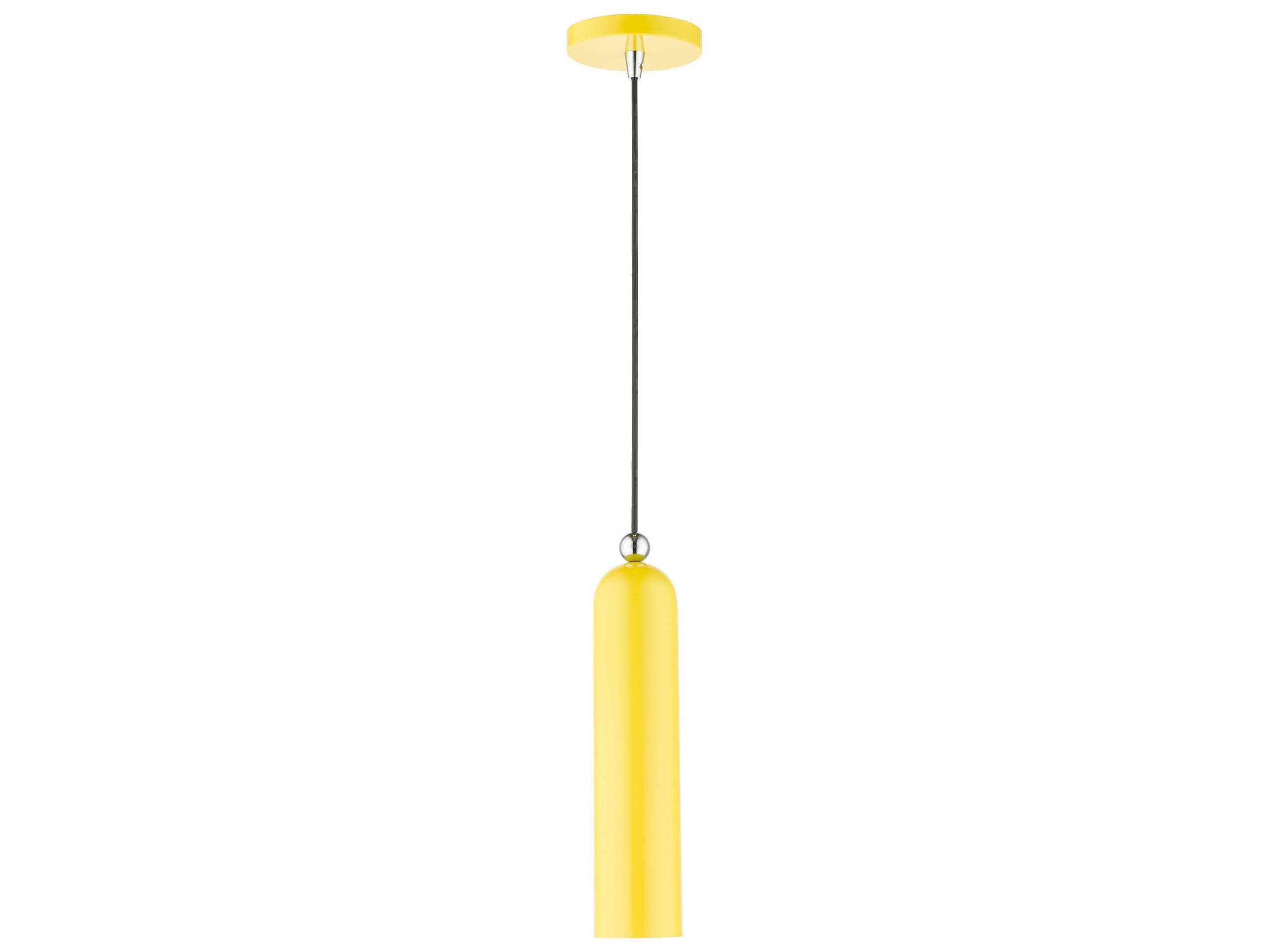 Livex Lighting Ardmore 1-Light Shiny Yellow Cylinder Mini Pendant