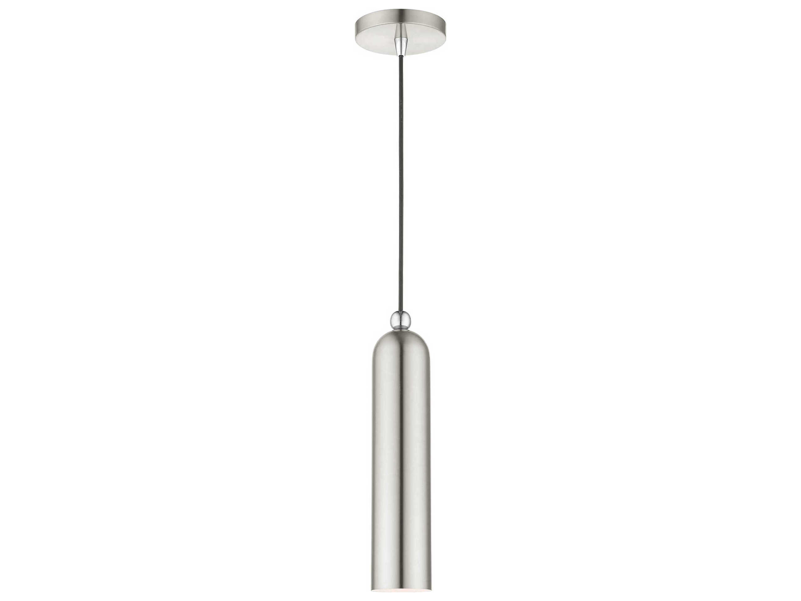 Livex Lighting Ardmore 1-Light Brushed Nickel Cylinder Mini Pendant