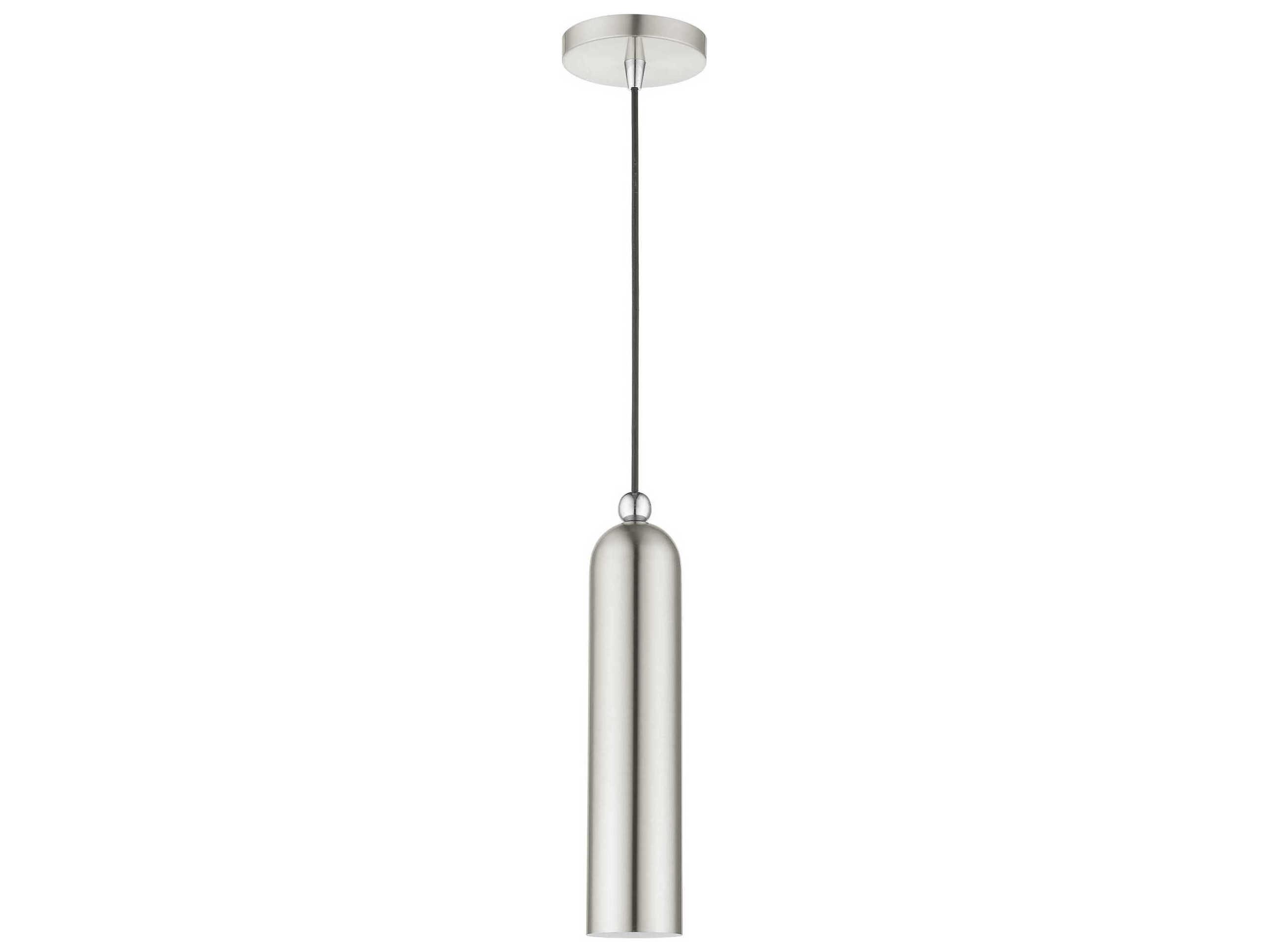 Livex Lighting Ardmore 1-Light Brushed Nickel Cylinder Mini Pendant