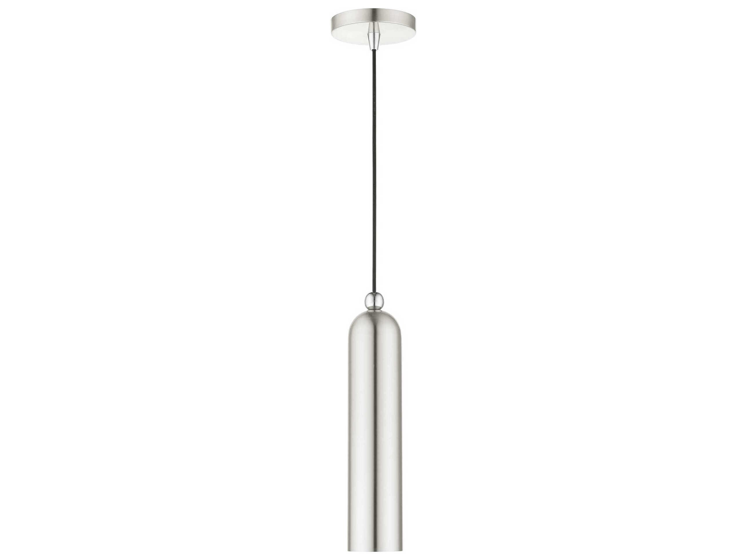 Livex Lighting Ardmore 1-Light Brushed Nickel Cylinder Mini Pendant