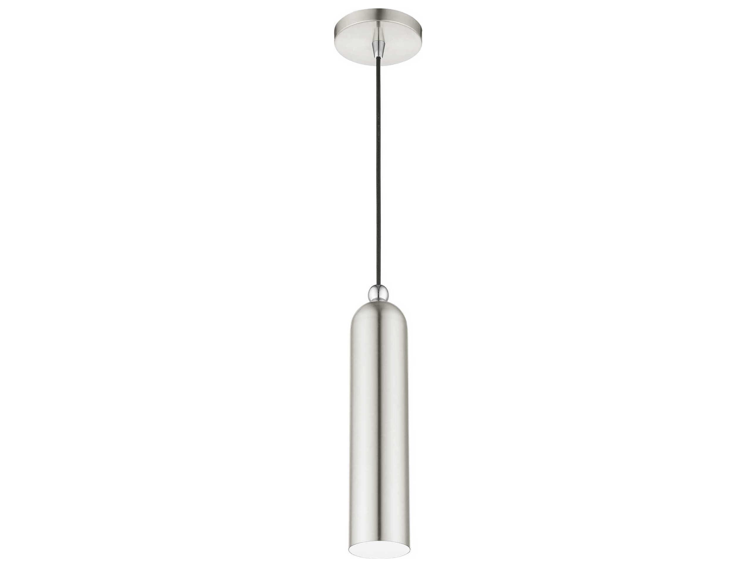 Livex Lighting Ardmore 1-Light Brushed Nickel Cylinder Mini Pendant