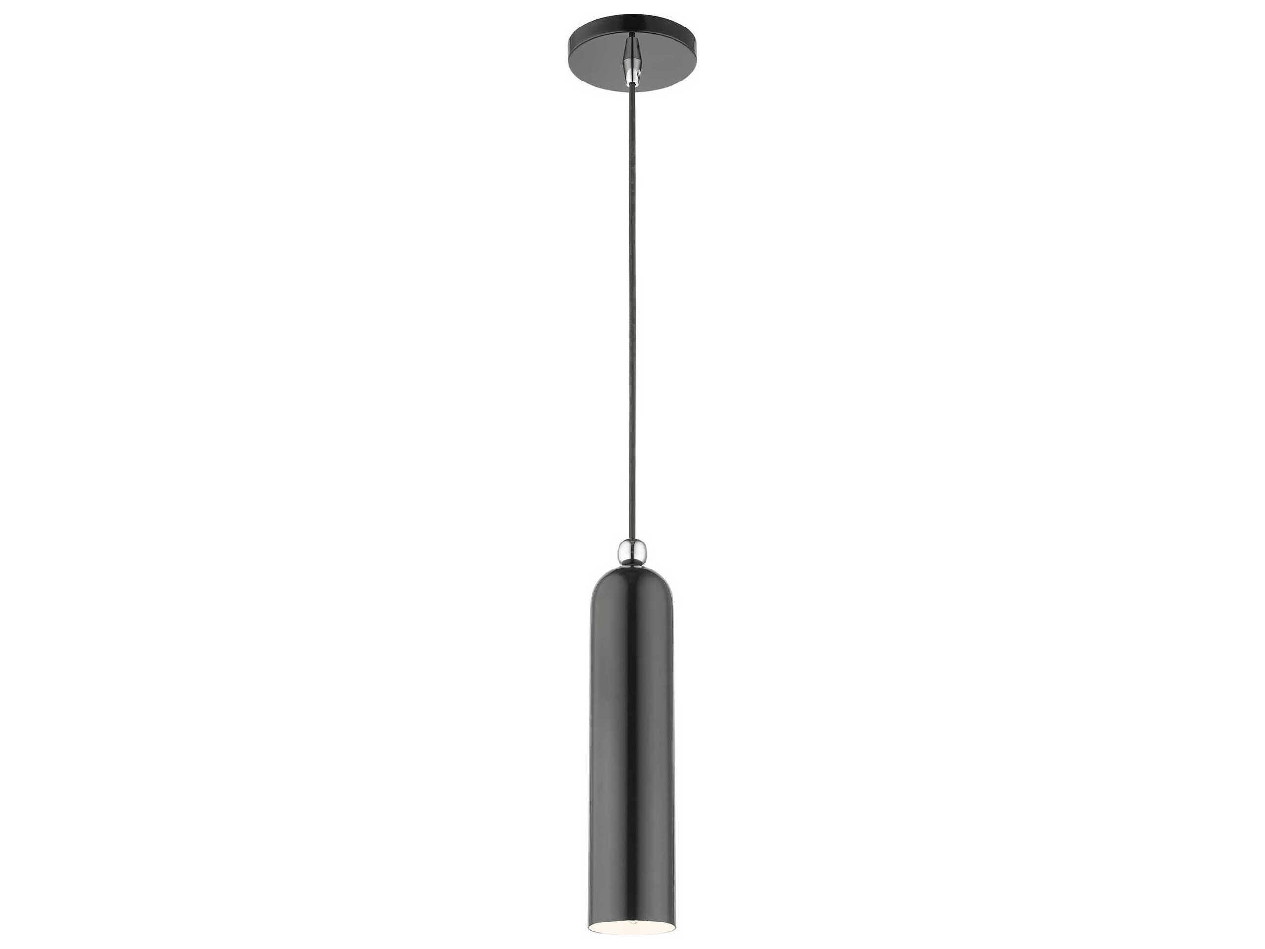 Livex Lighting Ardmore 1-Light Shiny Dark Gray Cylinder Mini Pendant