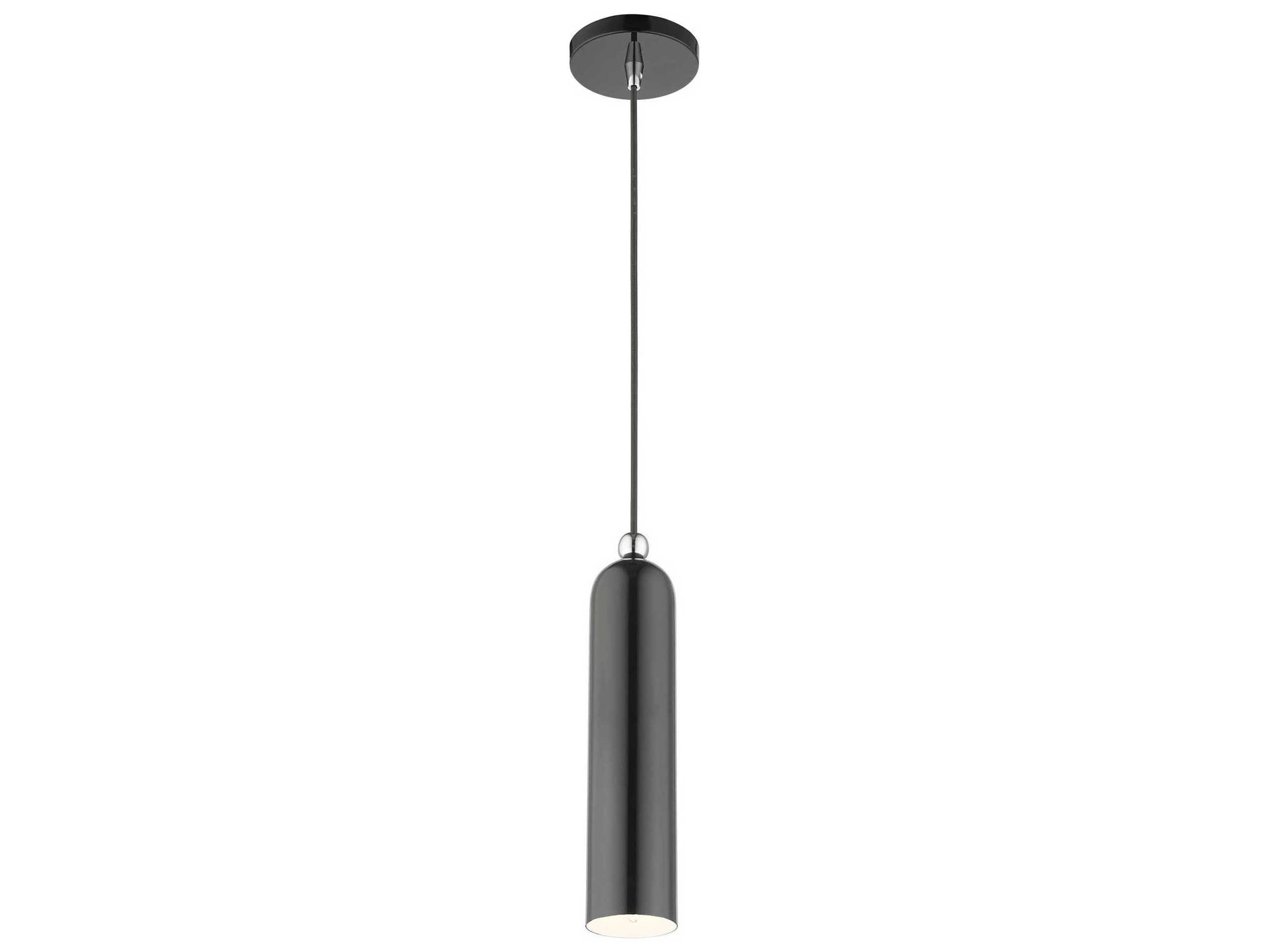 Livex Lighting Ardmore 1-Light Shiny Dark Gray Cylinder Mini Pendant