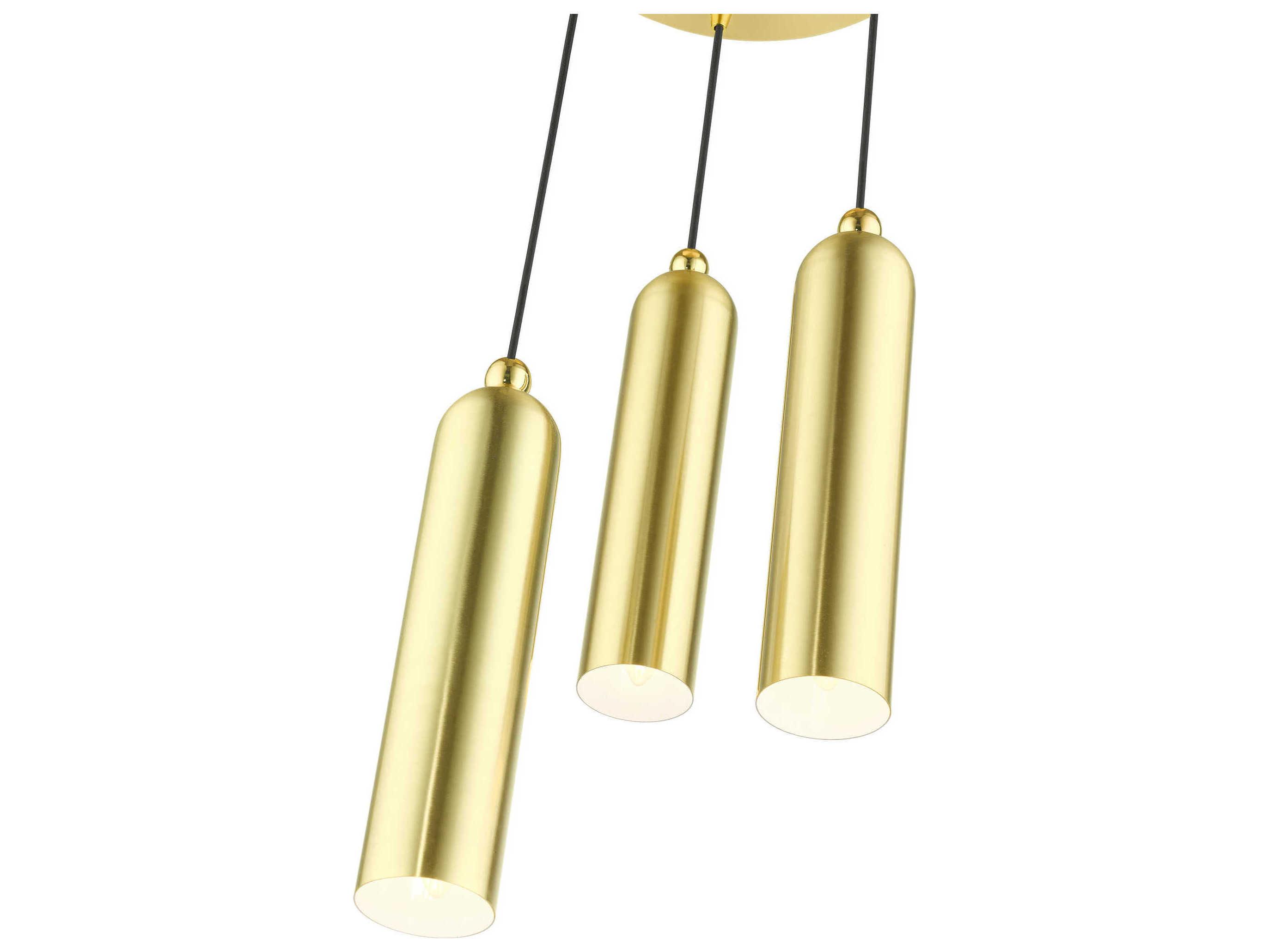 Livex Lighting Ardmore 3-Light Satin Brass Cylinder Pendant