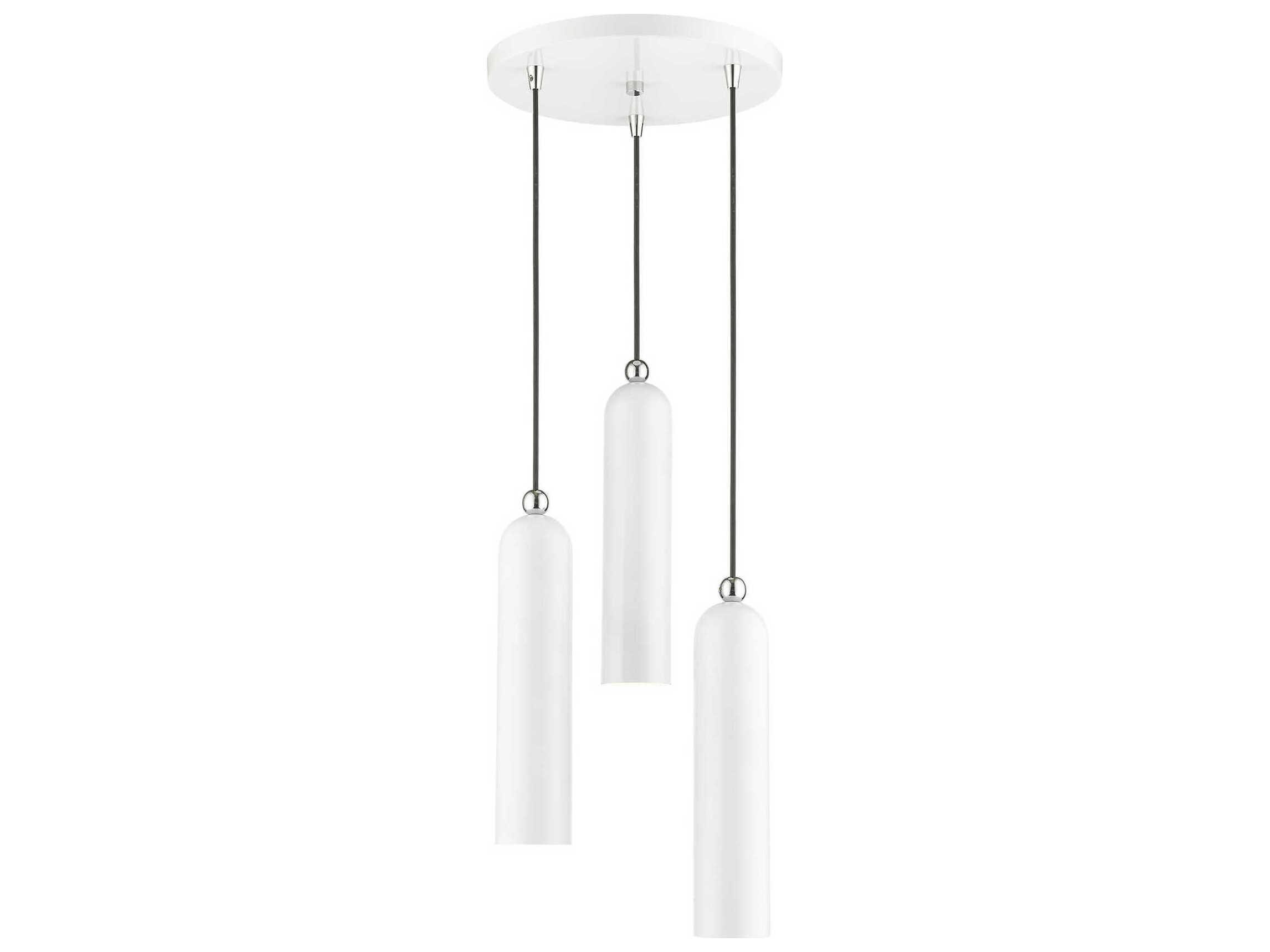 Livex Lighting Ardmore 3-Light Shiny White Cylinder Pendant