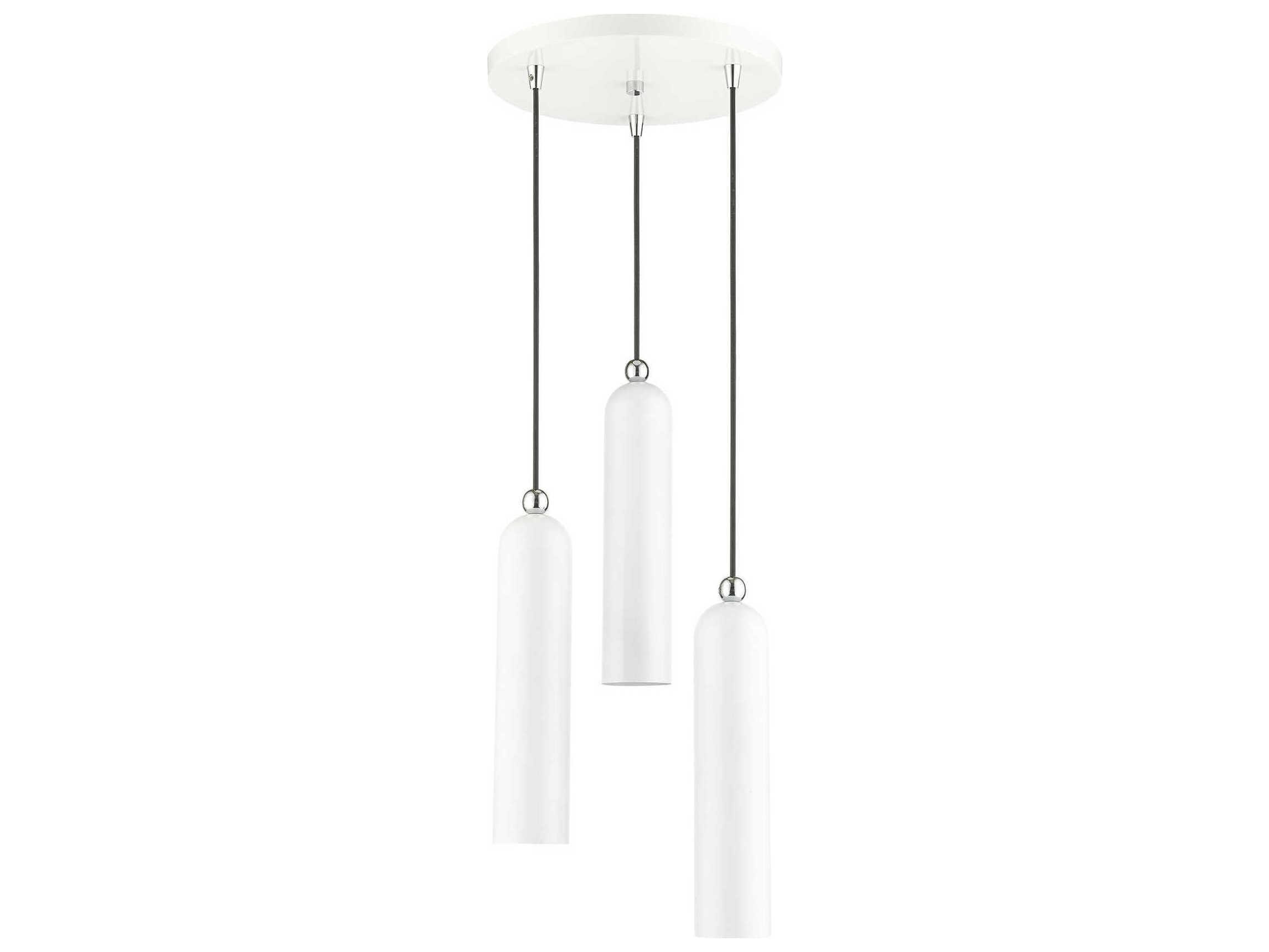 Livex Lighting Ardmore 3-Light Shiny White Cylinder Pendant