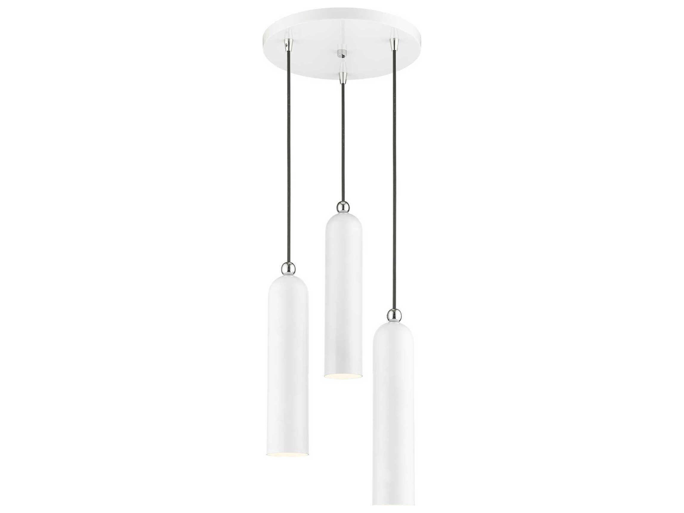 Livex Lighting Ardmore 3-Light Shiny White Cylinder Pendant