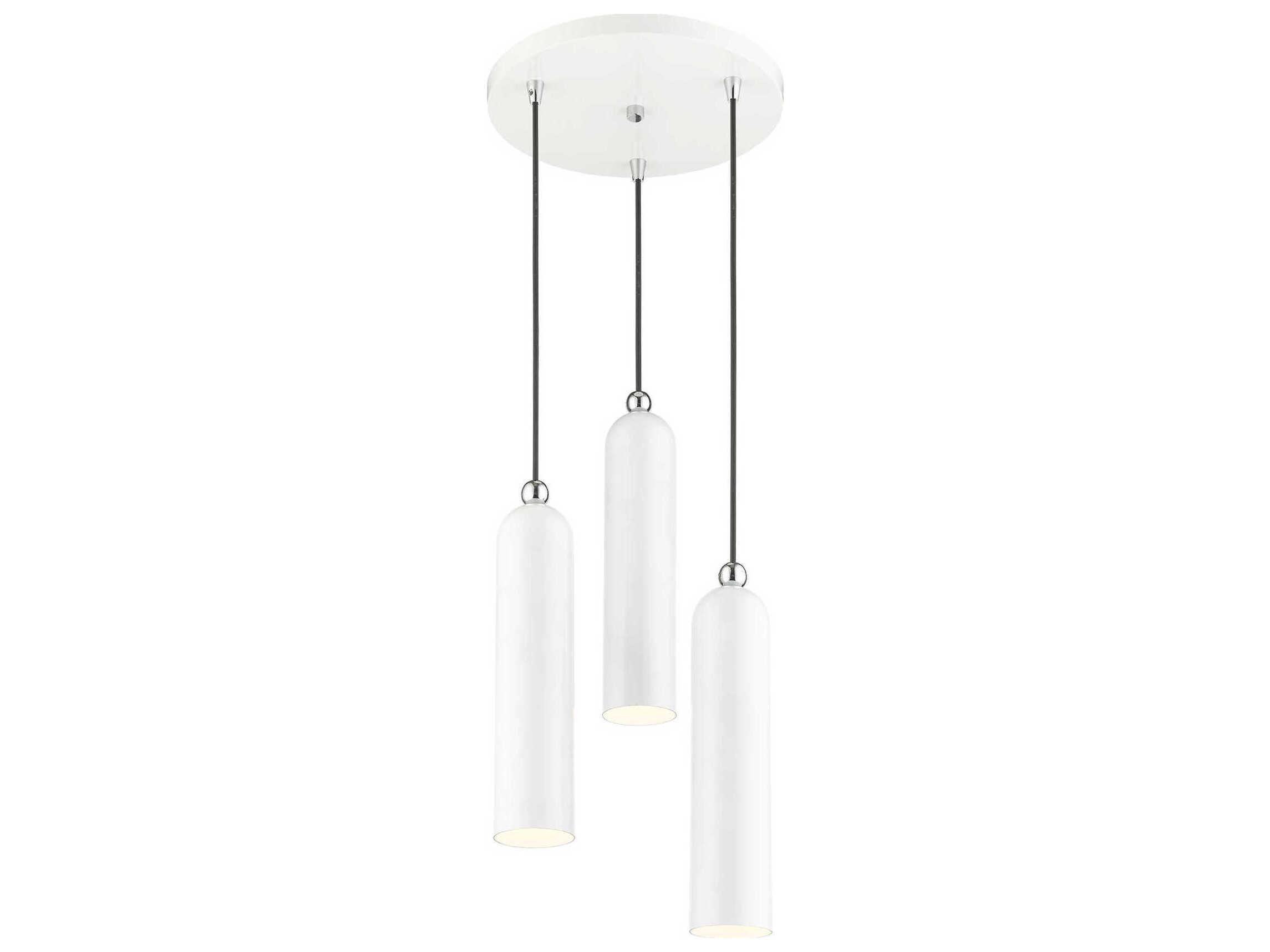 Livex Lighting Ardmore 3-Light Shiny White Cylinder Pendant